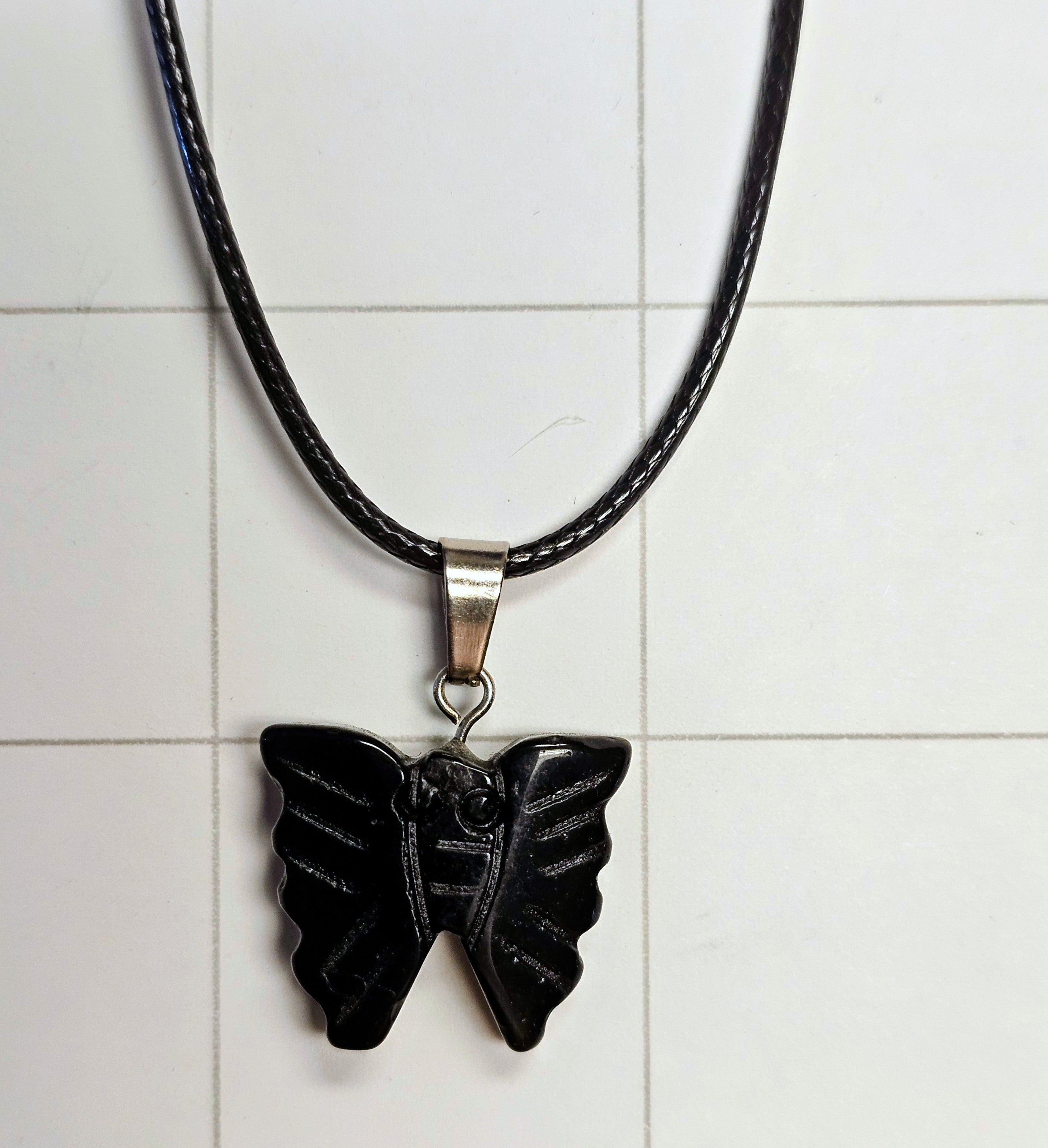 Obsidian Butterfly Necklace
