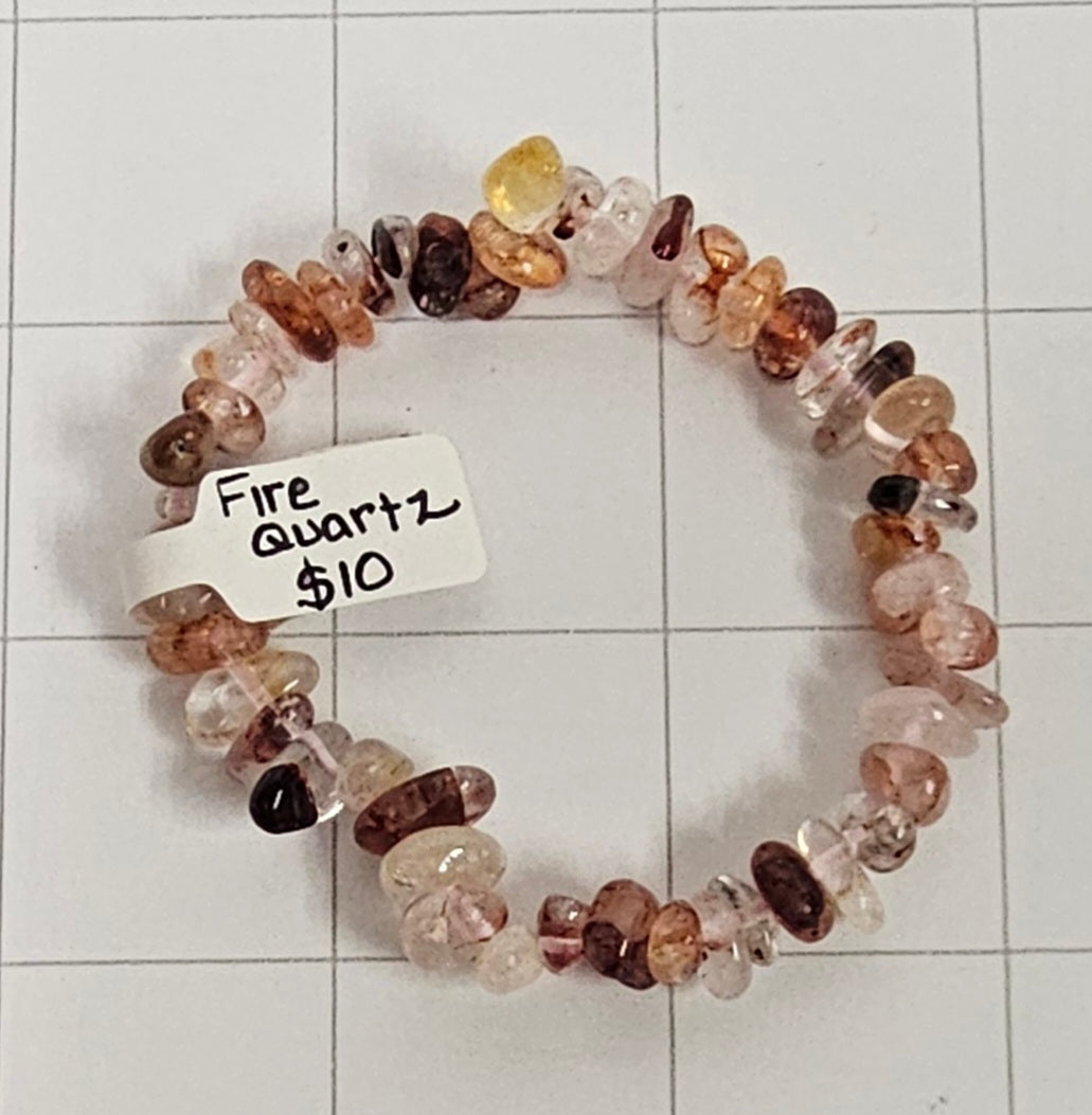 Fire Quartz chip bracelet