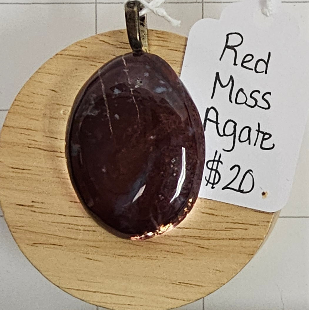 Red Moss Agate Pendant