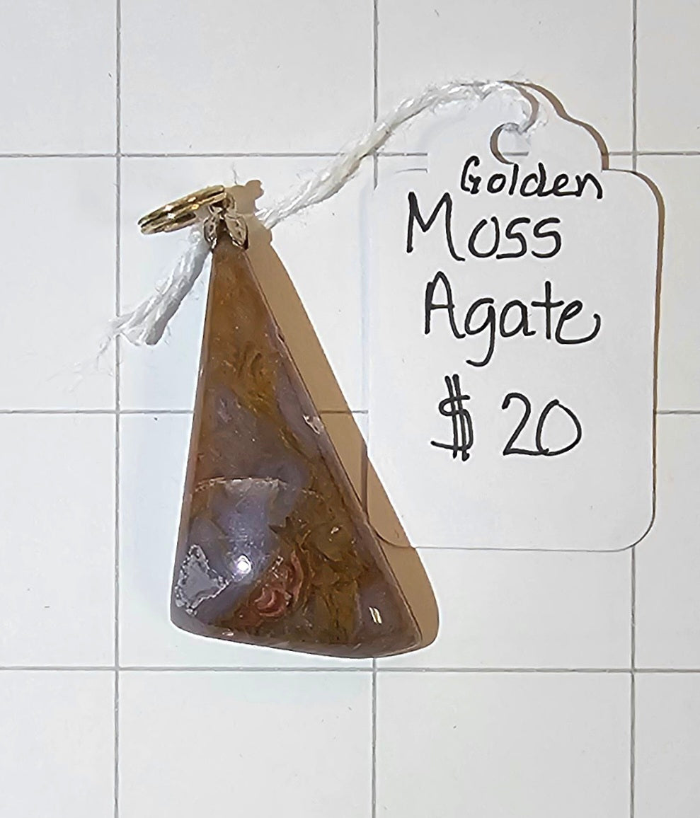 Golden Moss Agate Pendant