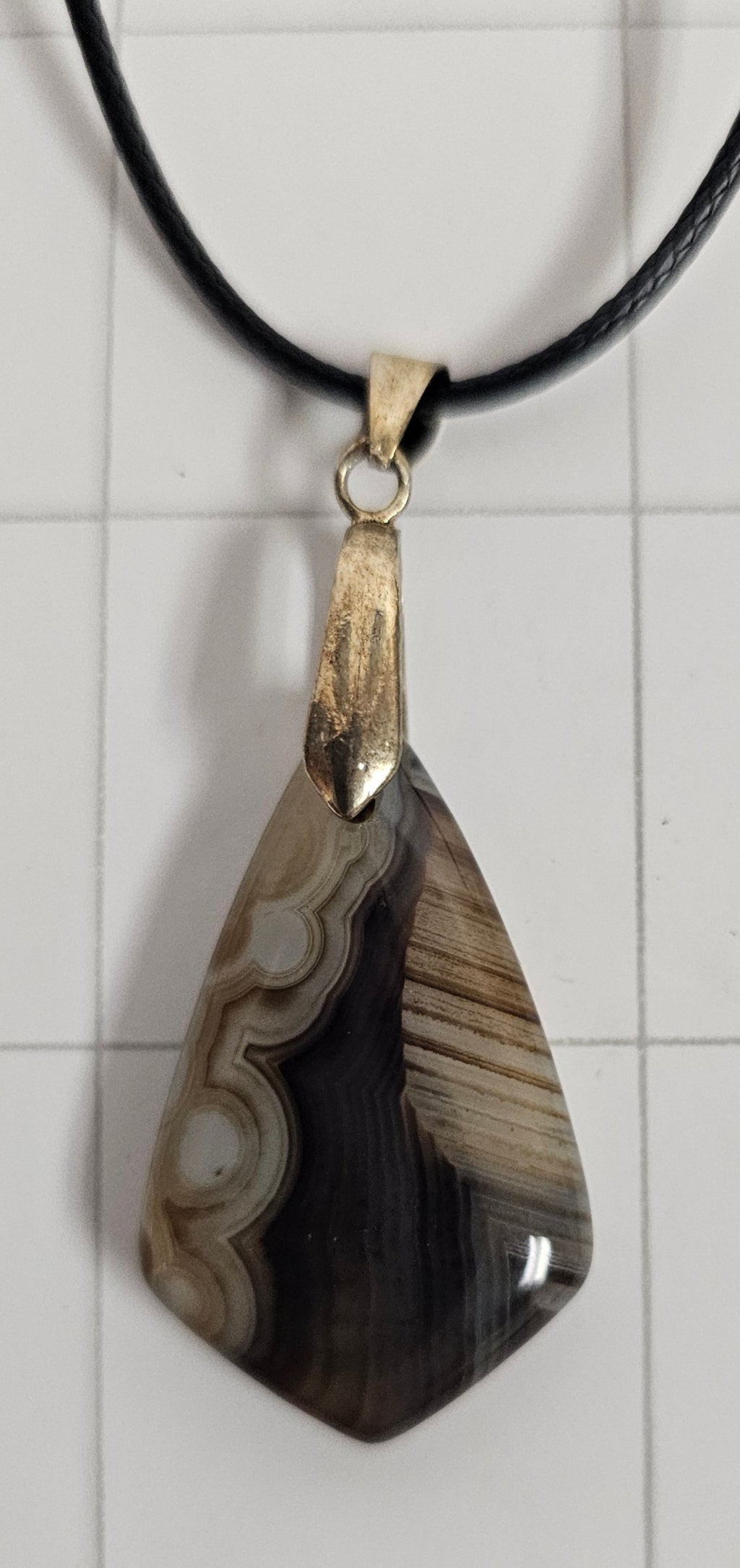 Onyx Tuxedo Agate Necklace
