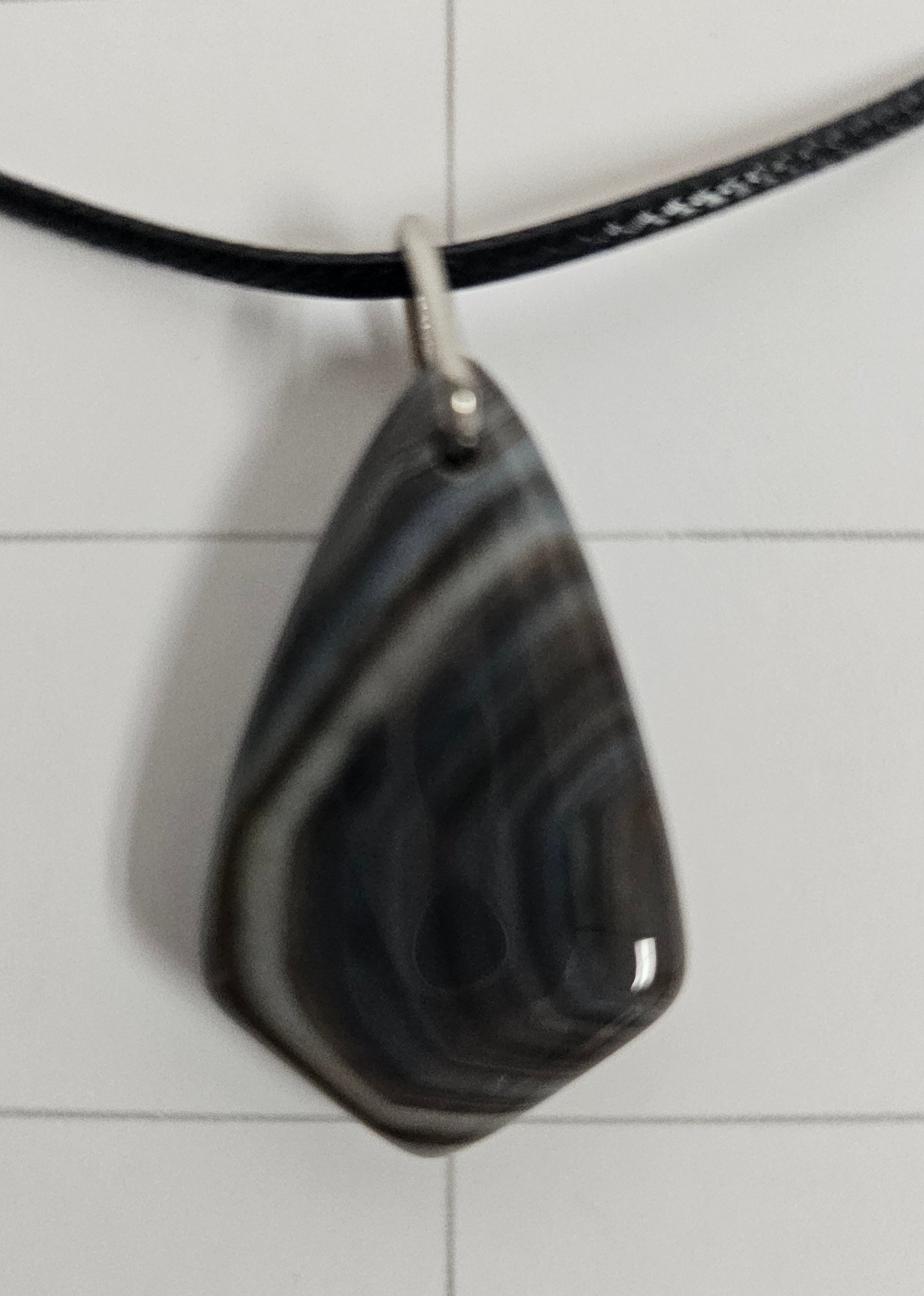 Onyx Tuxedo Agate Necklace