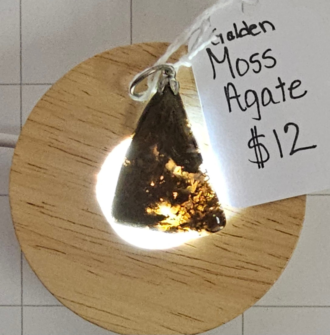 Golden Moss Agate Pendant