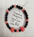 Rhodocrosite & Black Jade Bracelet