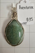 Aventurine wrapped pendant