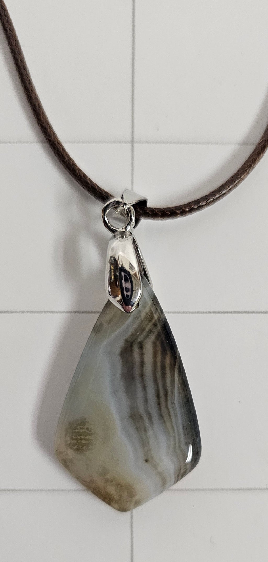 Onyx Tuxedo Agate Necklace