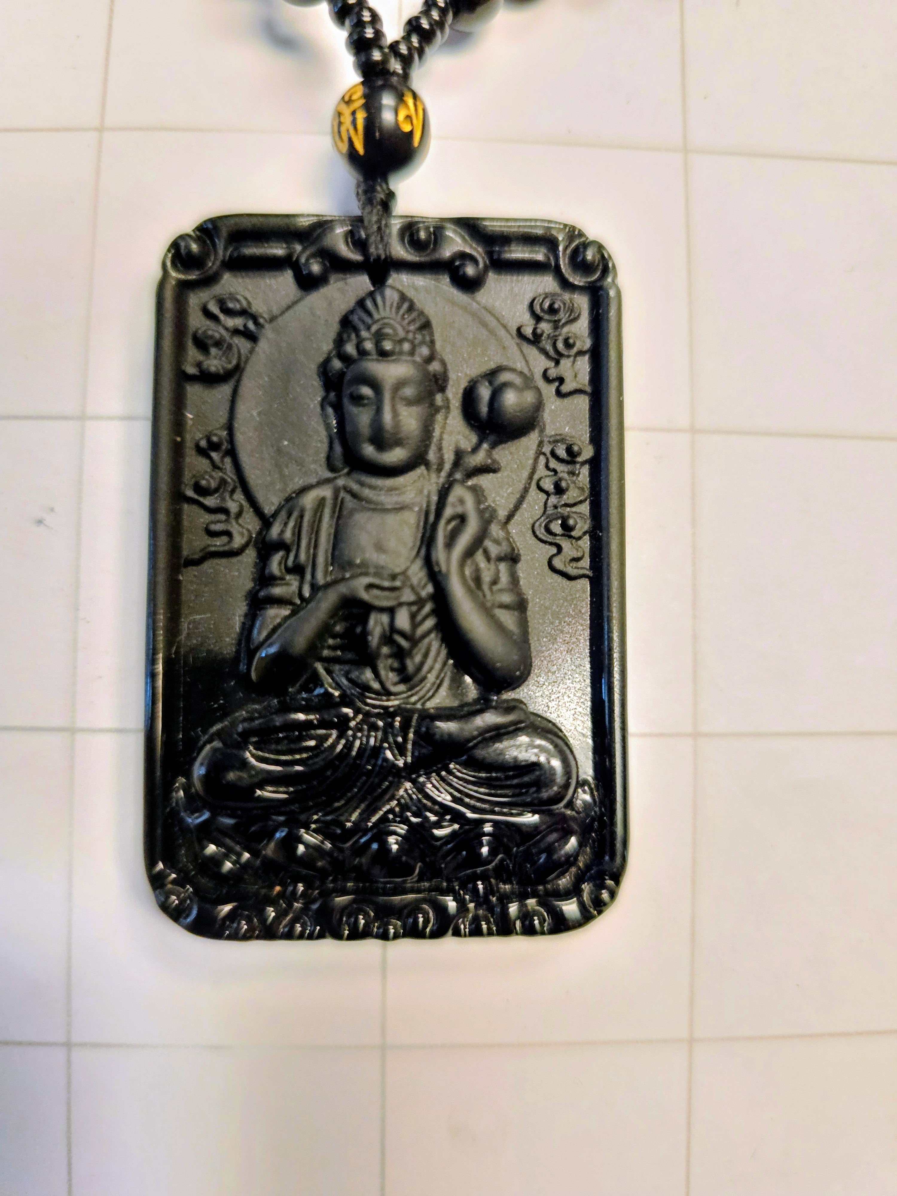 Obsidian Buddah Necklace