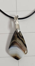 Onyx Tuxedo Agate Necklace