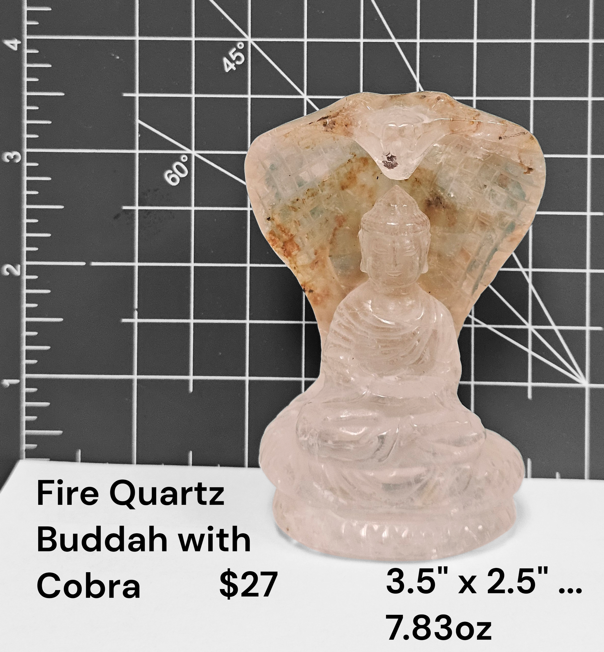 Fire Quartz Buddah w/ Cobra