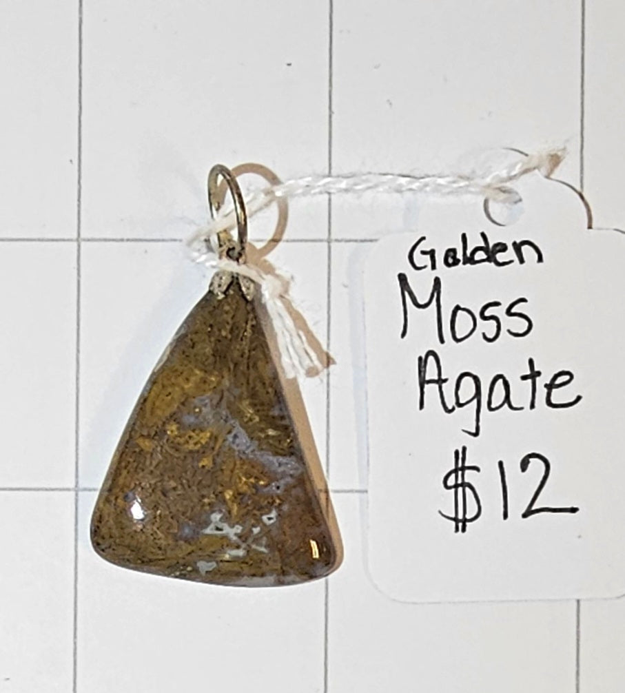 Golden Moss Agate Pendant