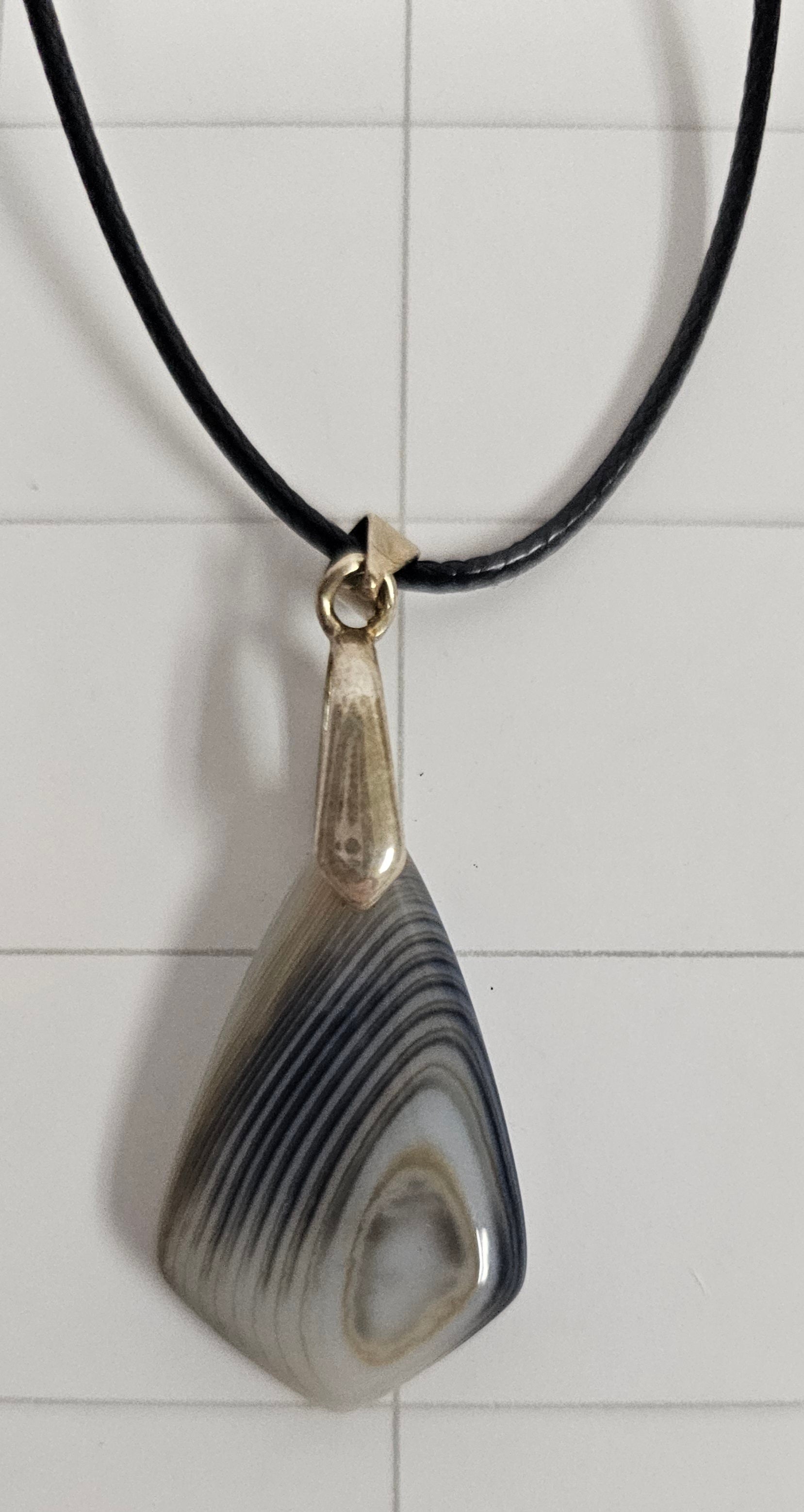 Onyx Tuxedo Agate Necklace