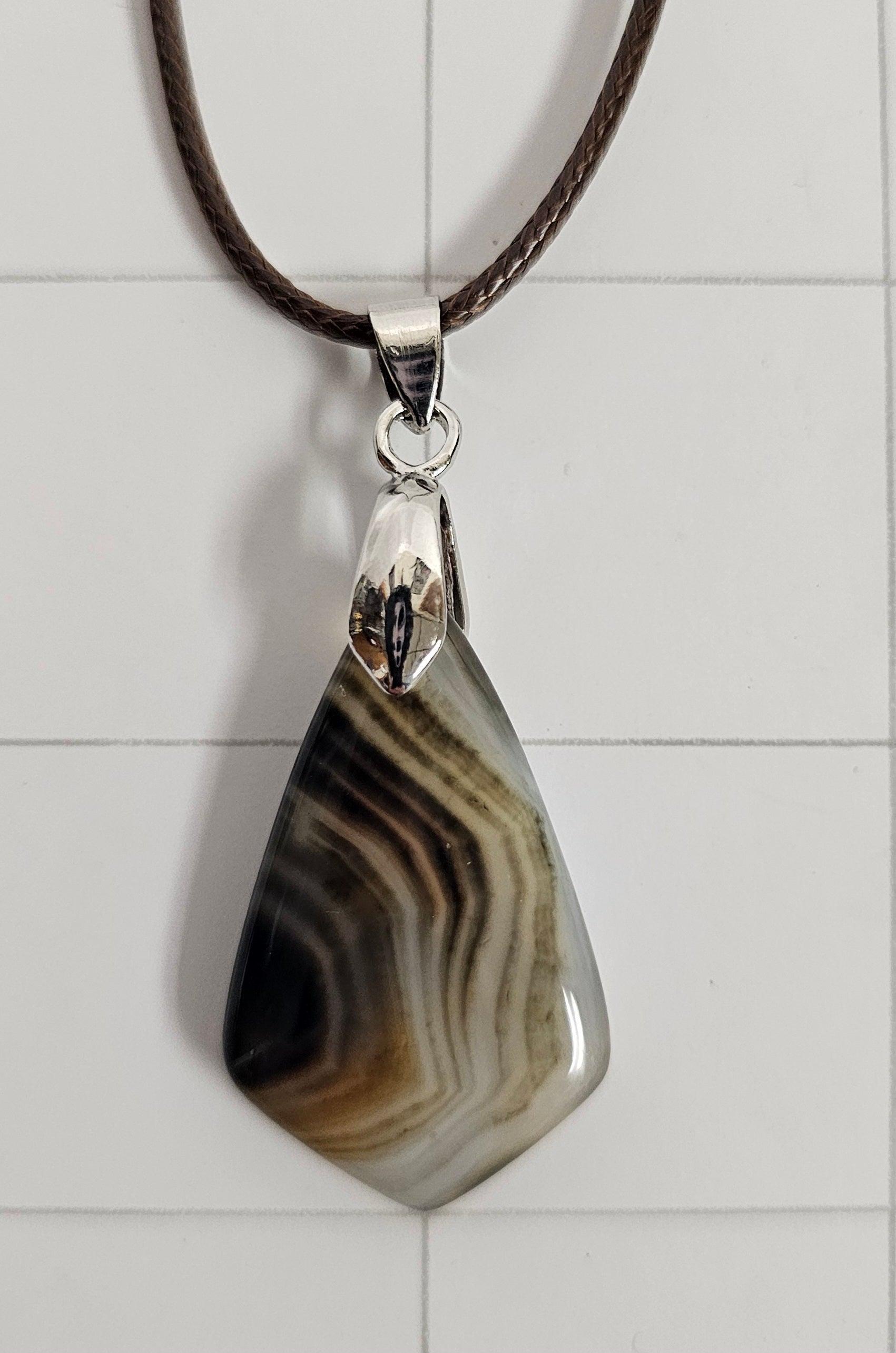 Onyx Tuxedo Agate Necklace