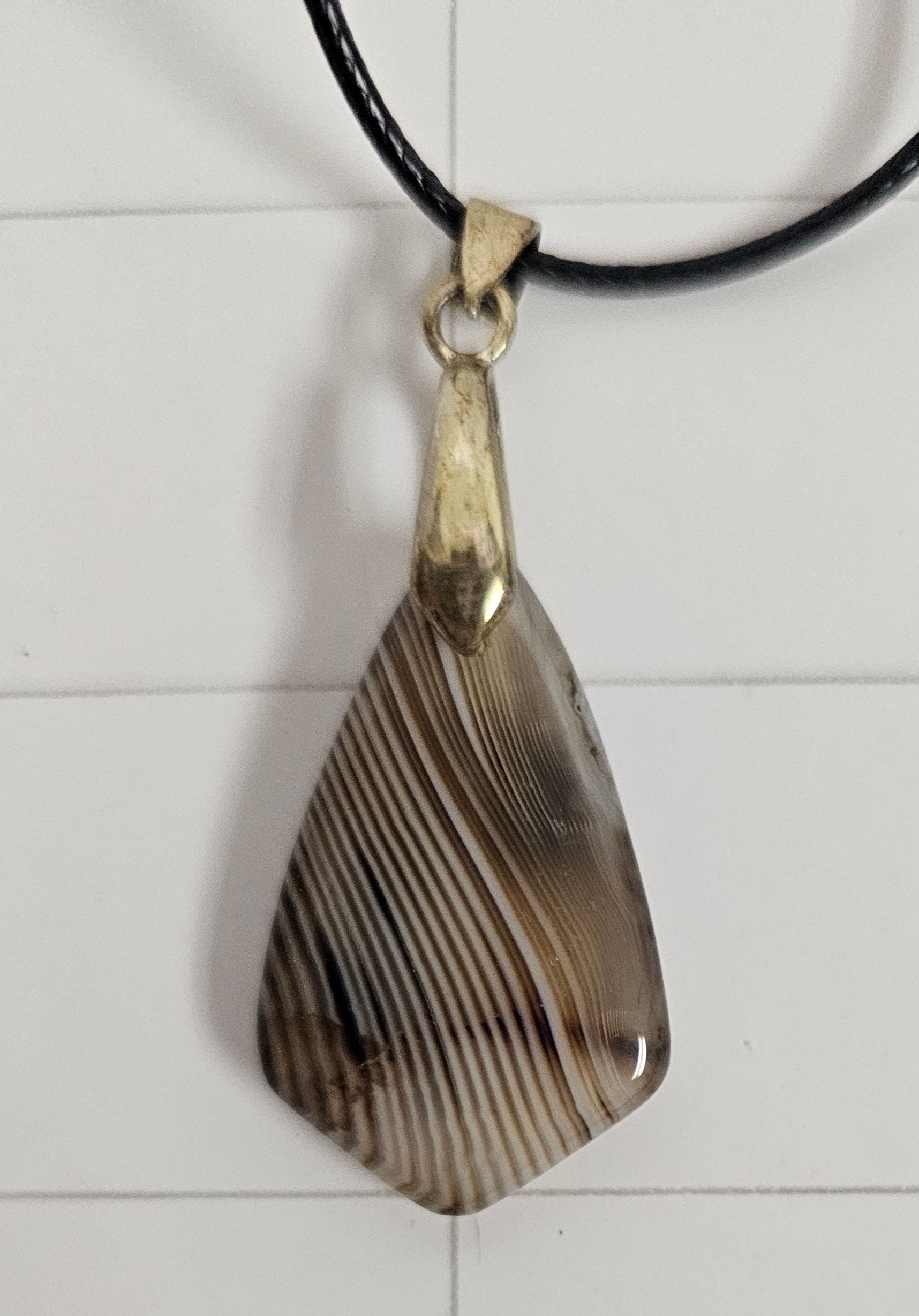 Onyx Tuxedo Agate Necklace