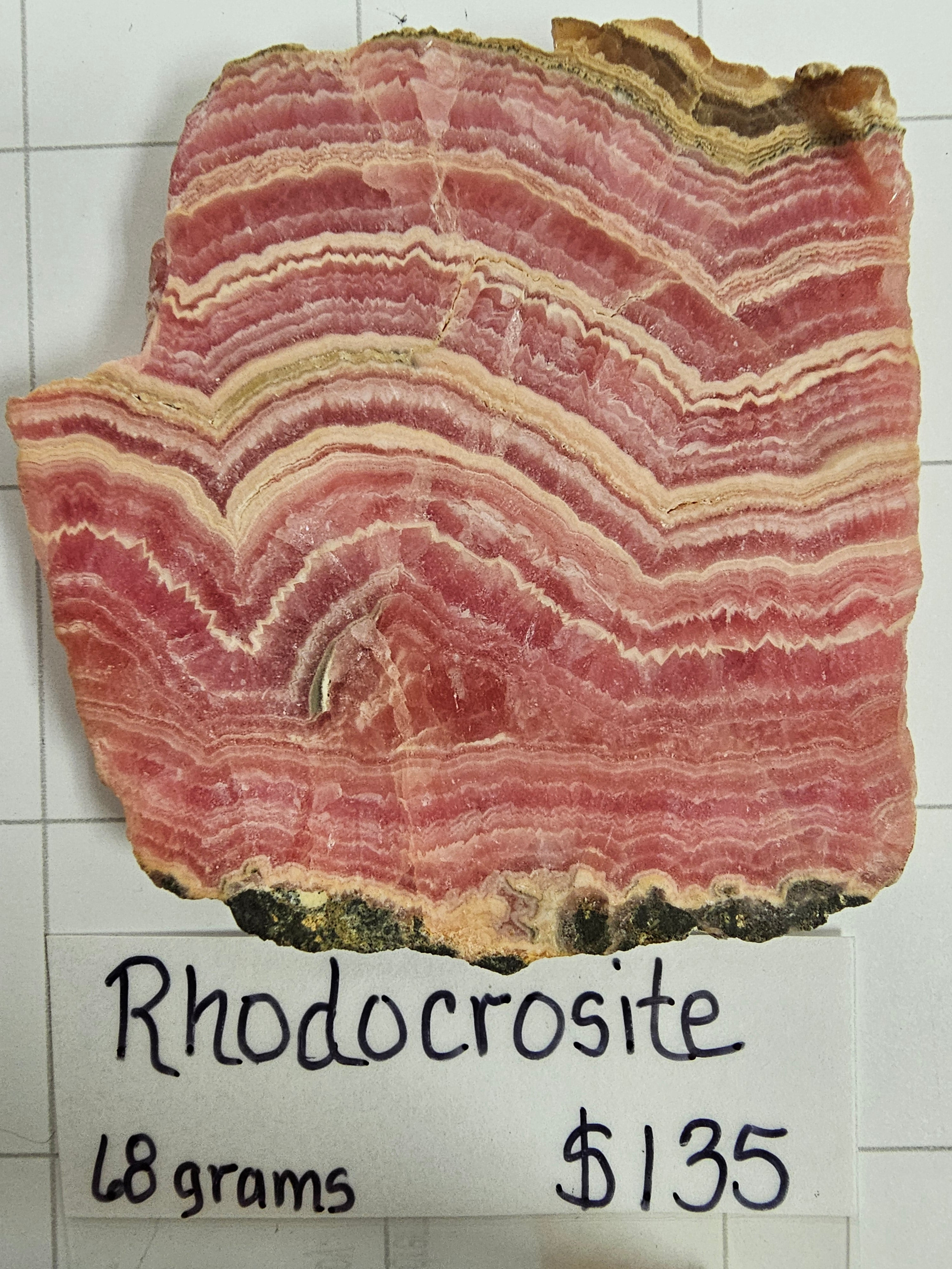 Rhodocrosite slab