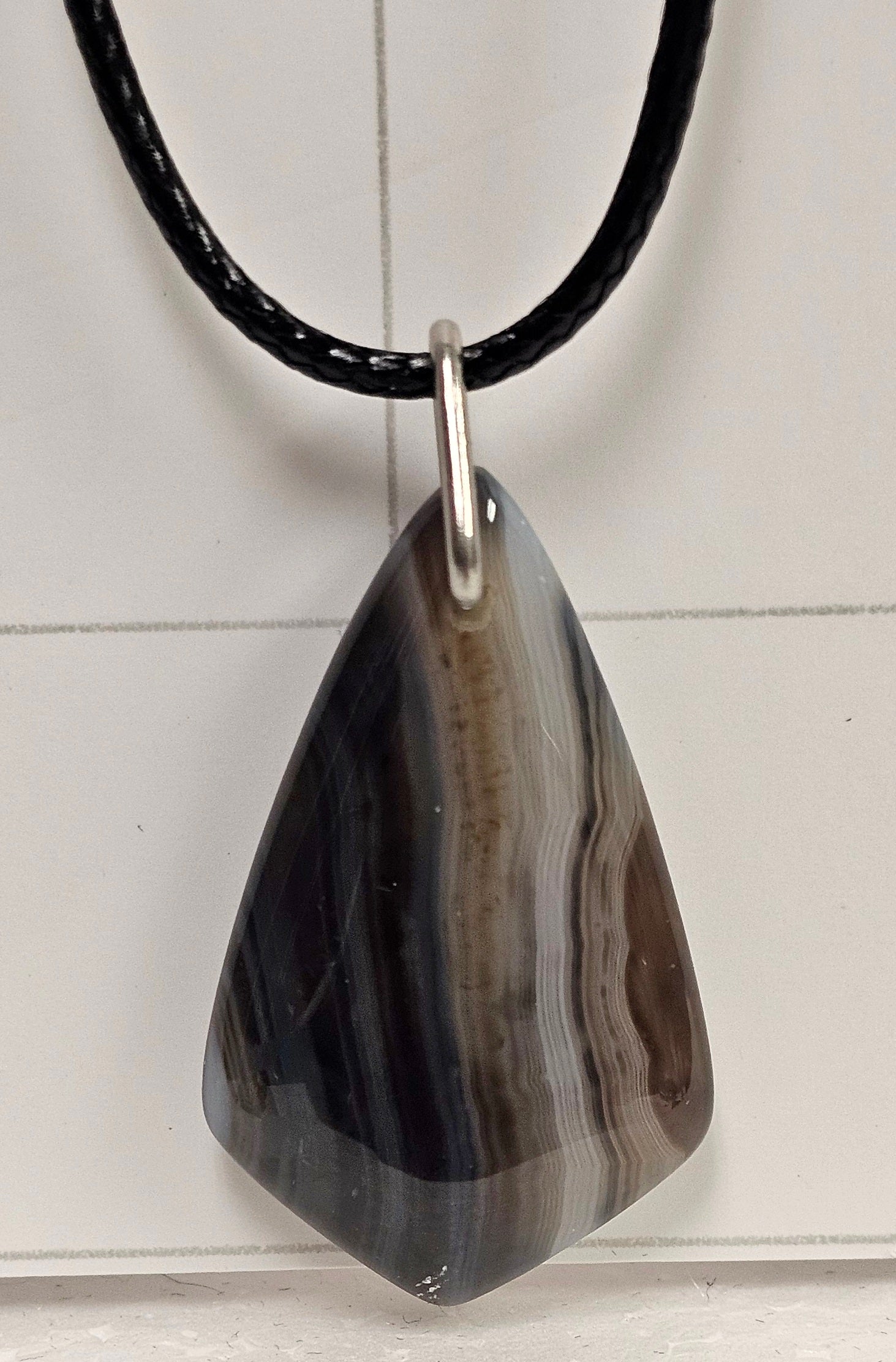 Onyx Tuxedo Agate Necklace