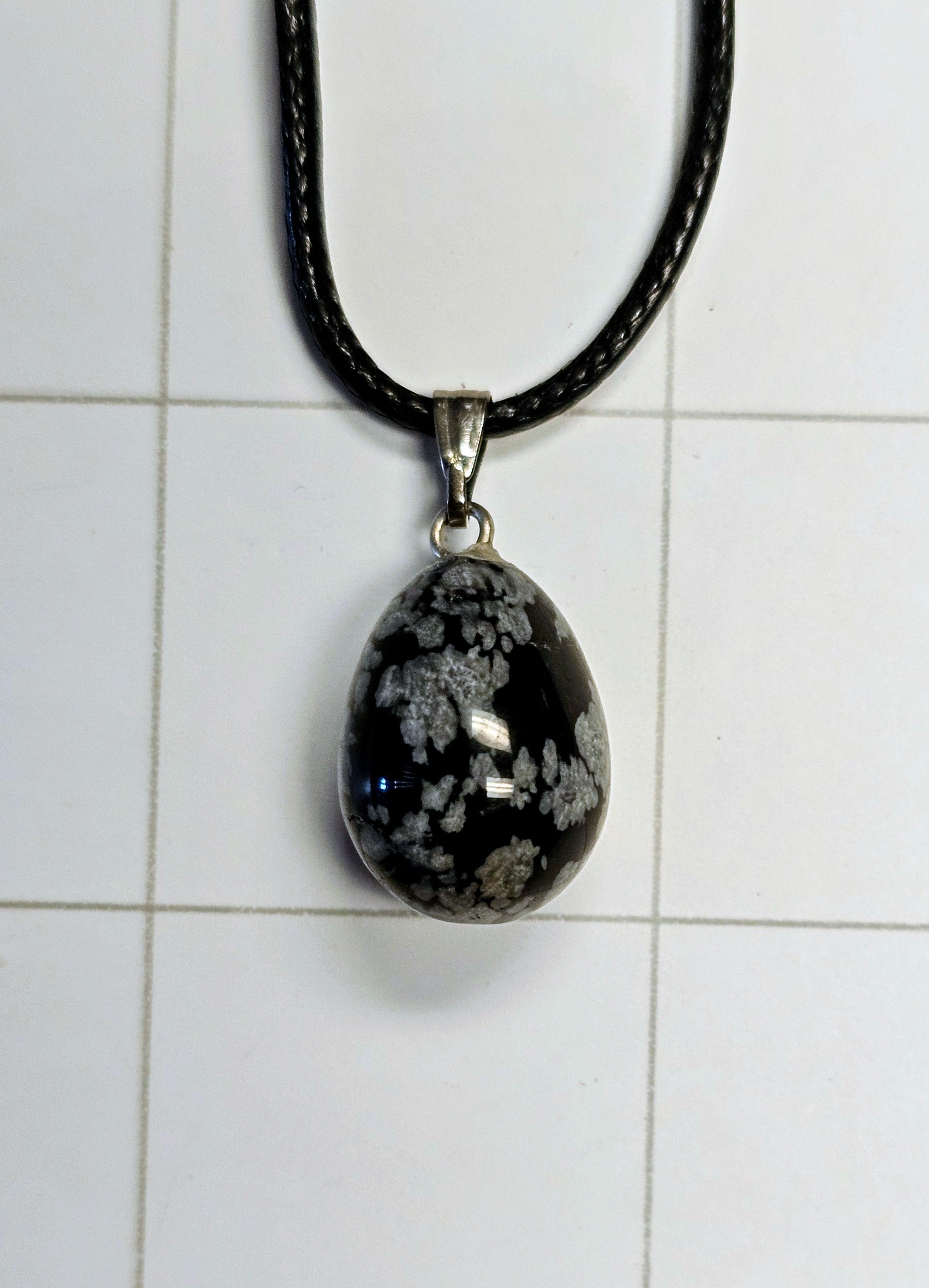Snowflake Obsidian Necklace
