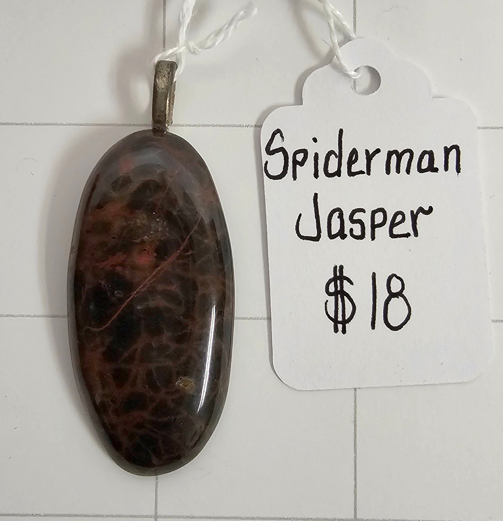 Spiderman Jasper pendant
