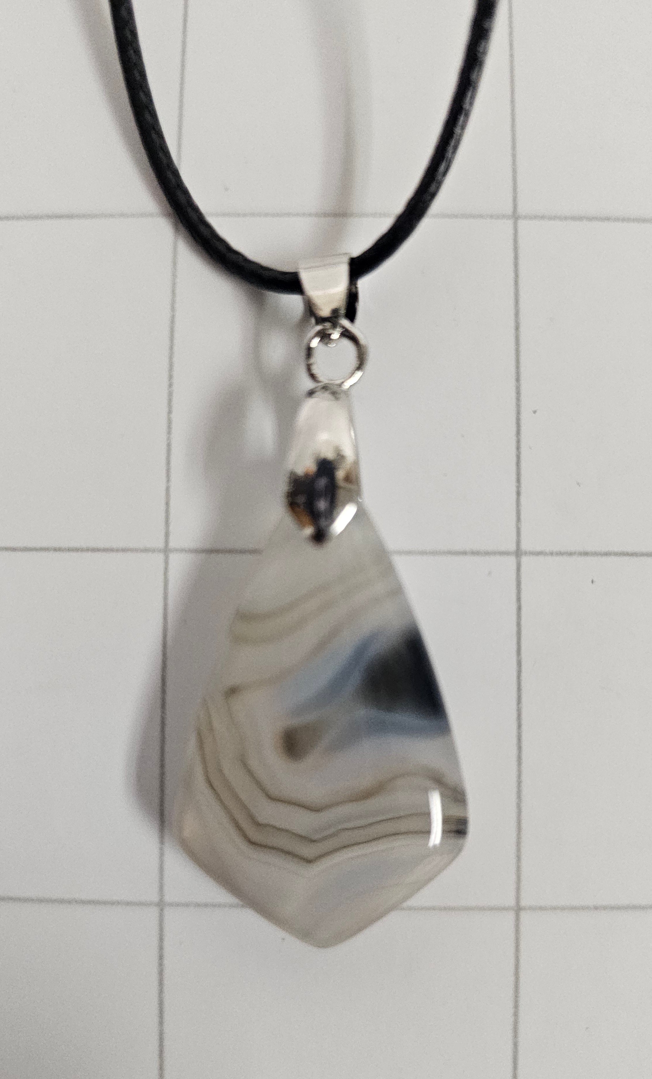 Onyx Tuxedo Agate Necklace