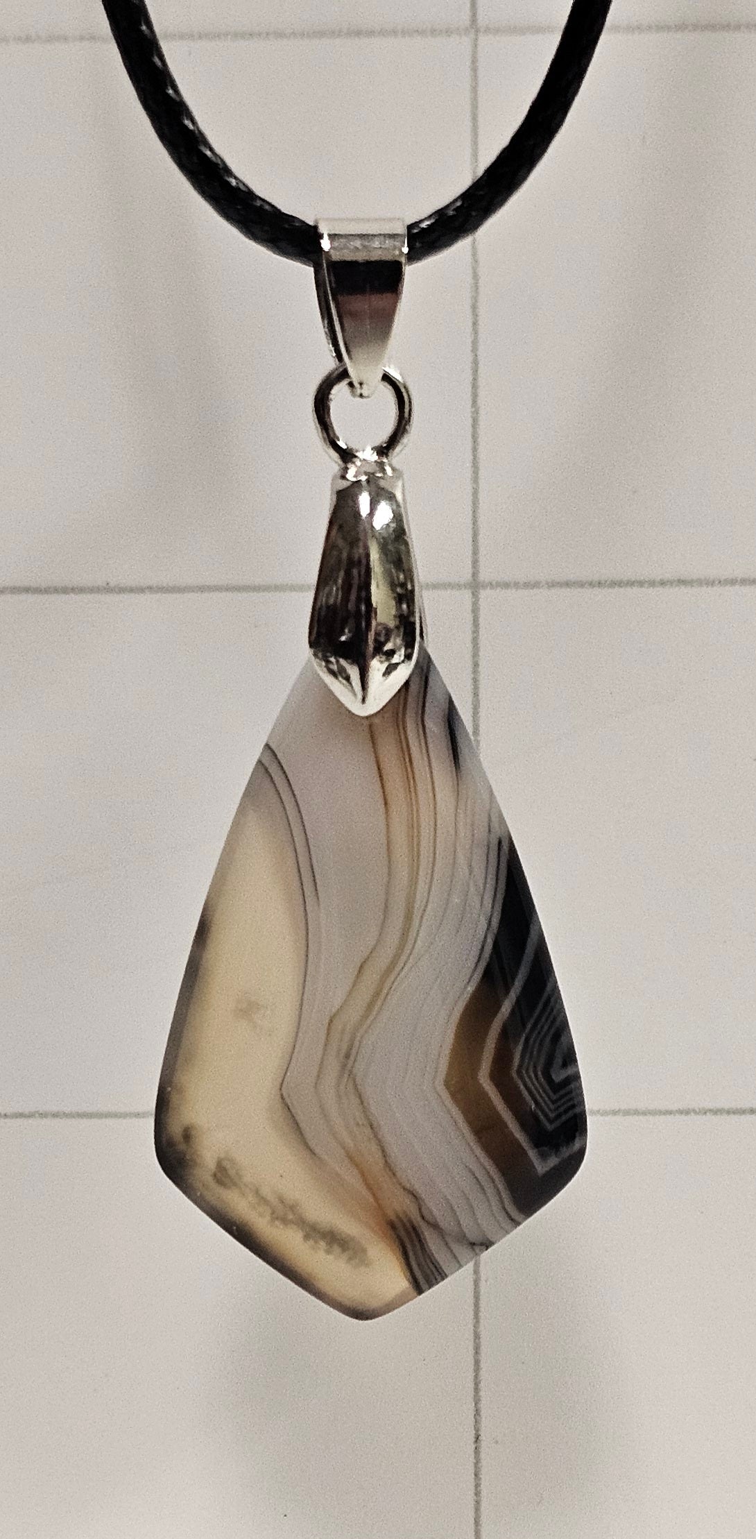Onyx Tuxedo Agate Necklace