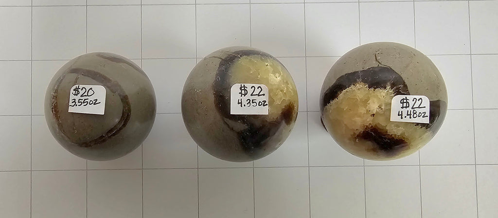 Septarian spheres w/ stands