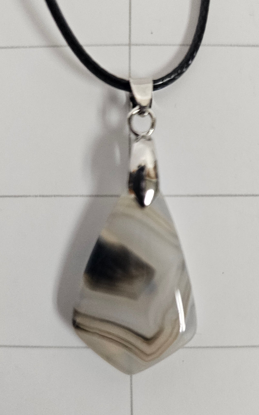 Onyx Tuxedo Agate Necklace