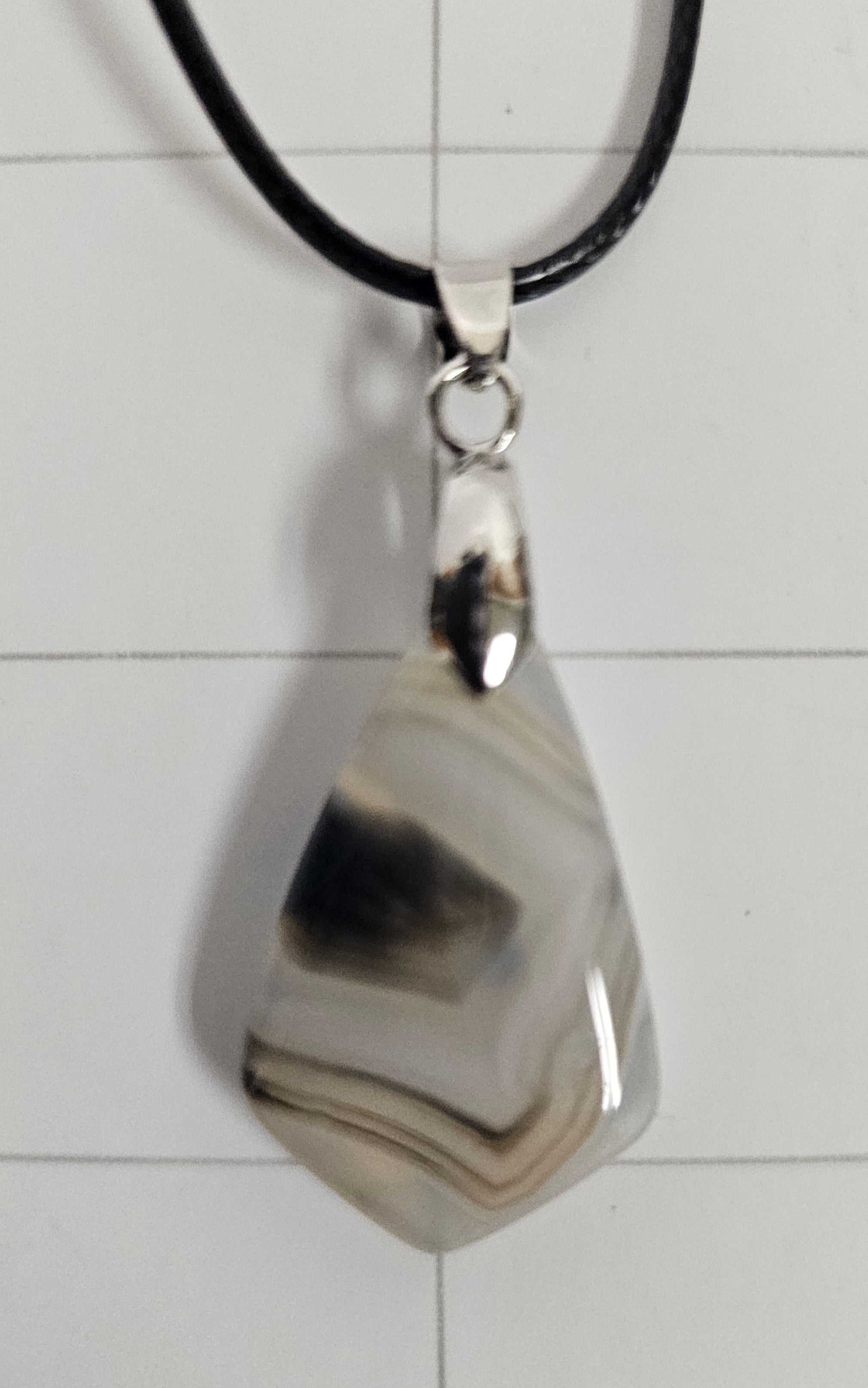 Onyx Tuxedo Agate Necklace