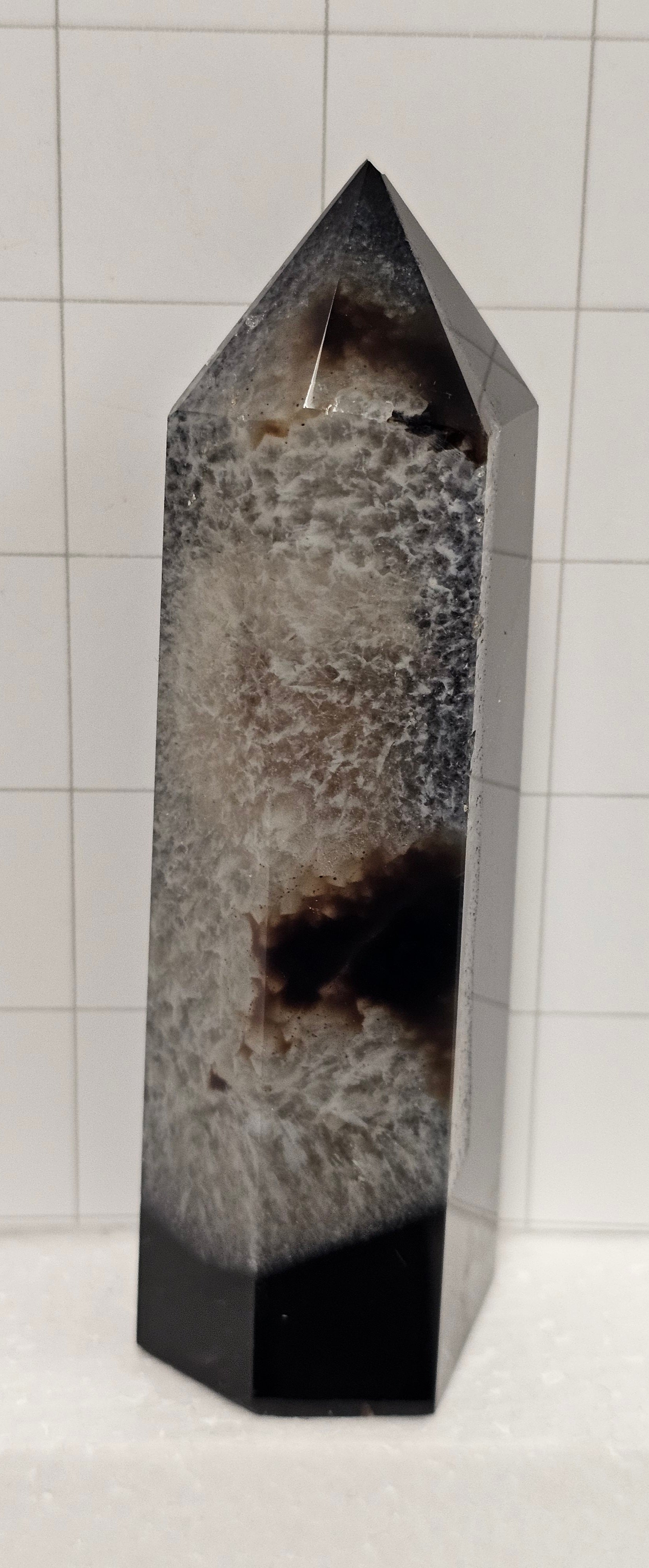 4½" Tuxedo Agate Obelisk