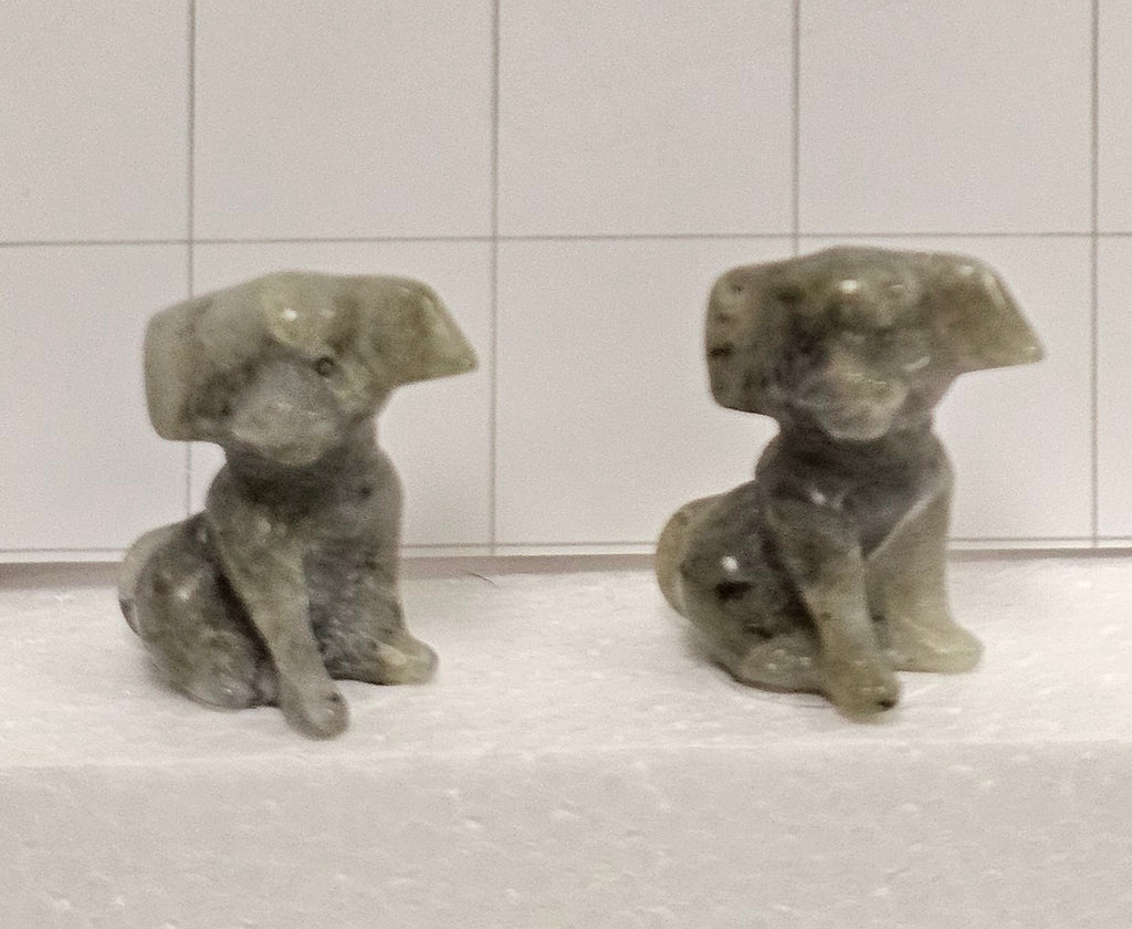 Labradorite carved Puppies