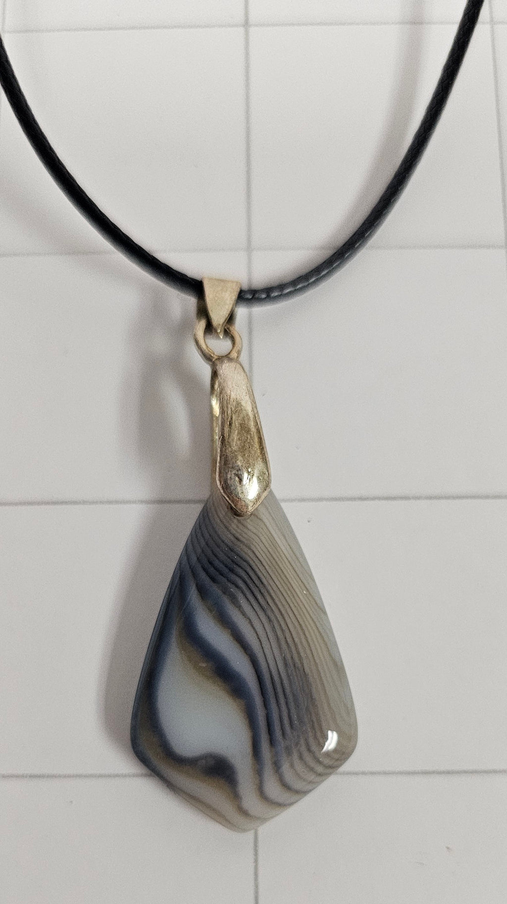 Onyx Tuxedo Agate Necklace
