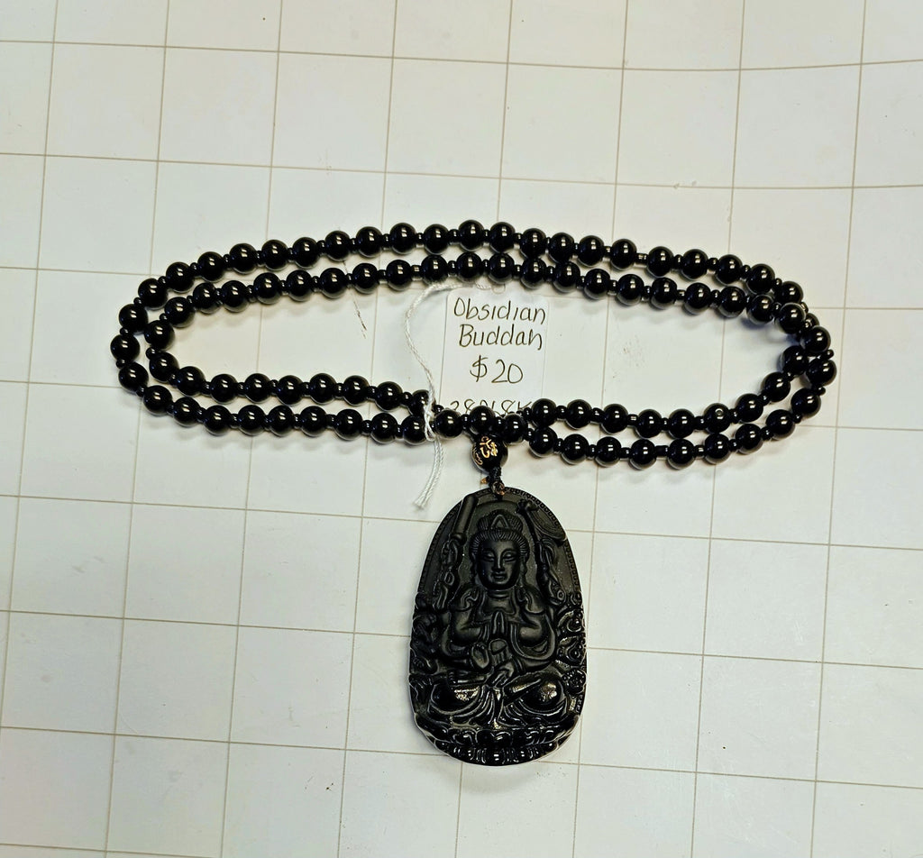 Obsidian Buddah Necklace