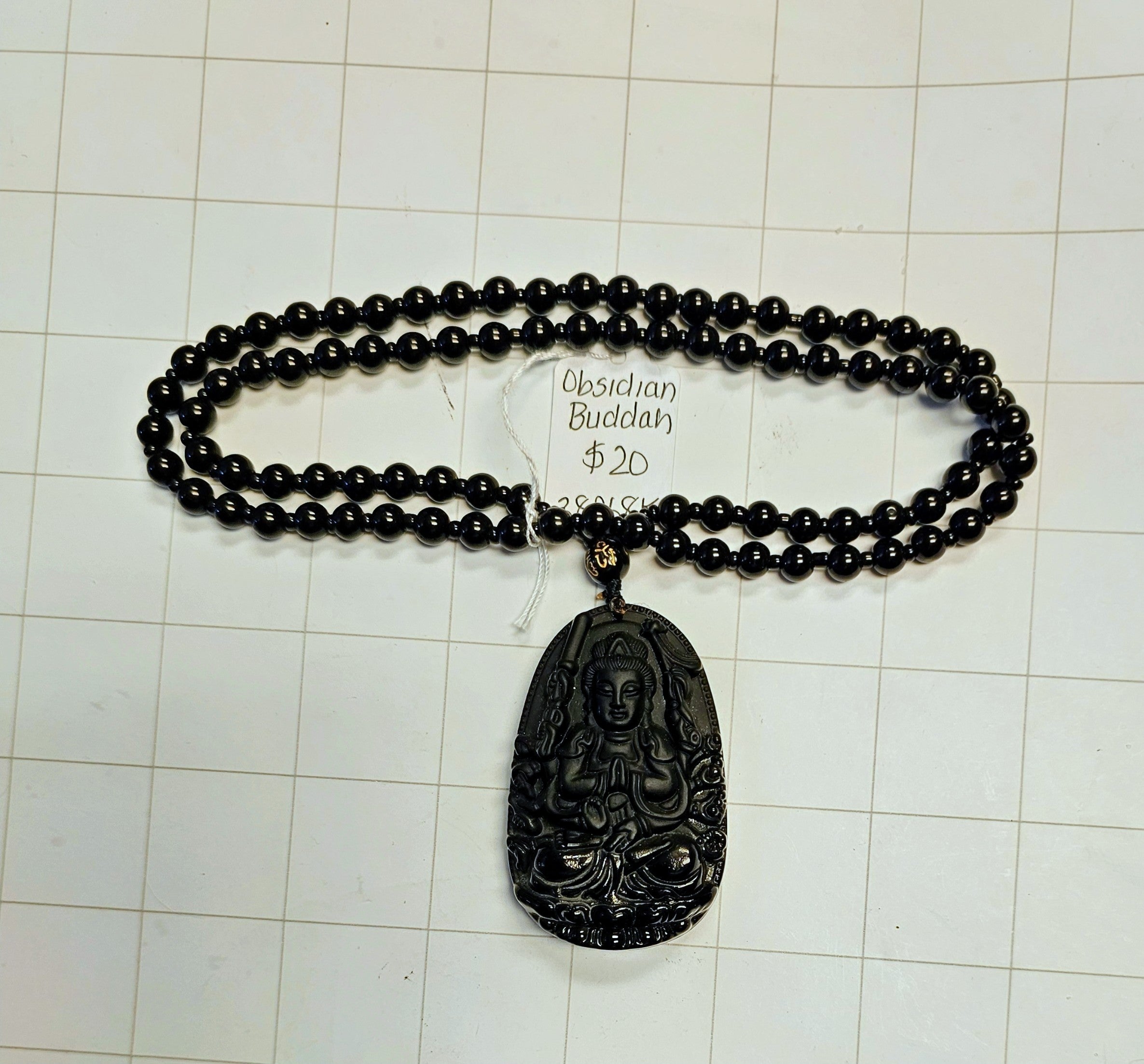 Obsidian Buddah Necklace