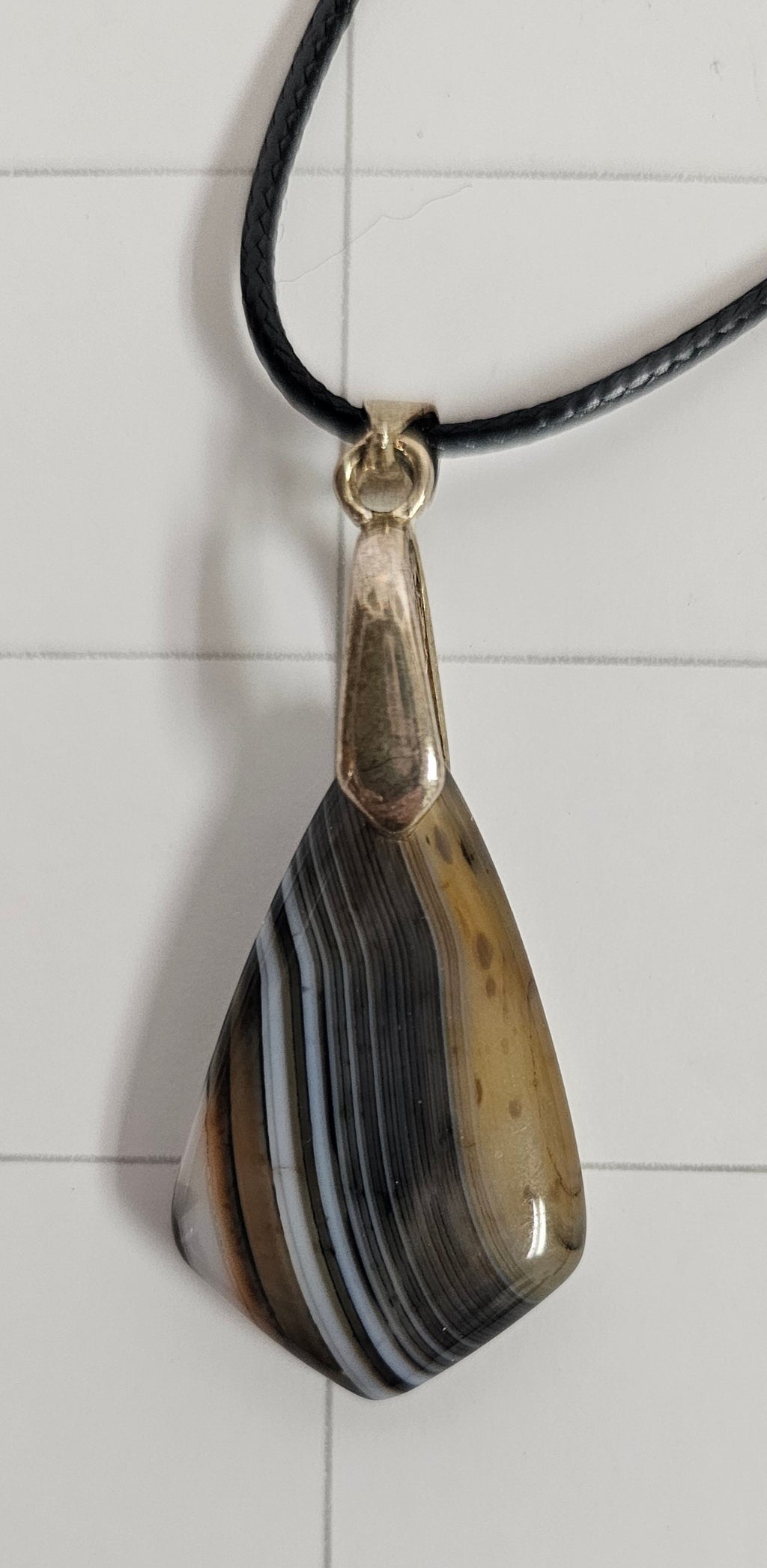 Onyx Tuxedo Agate Necklace