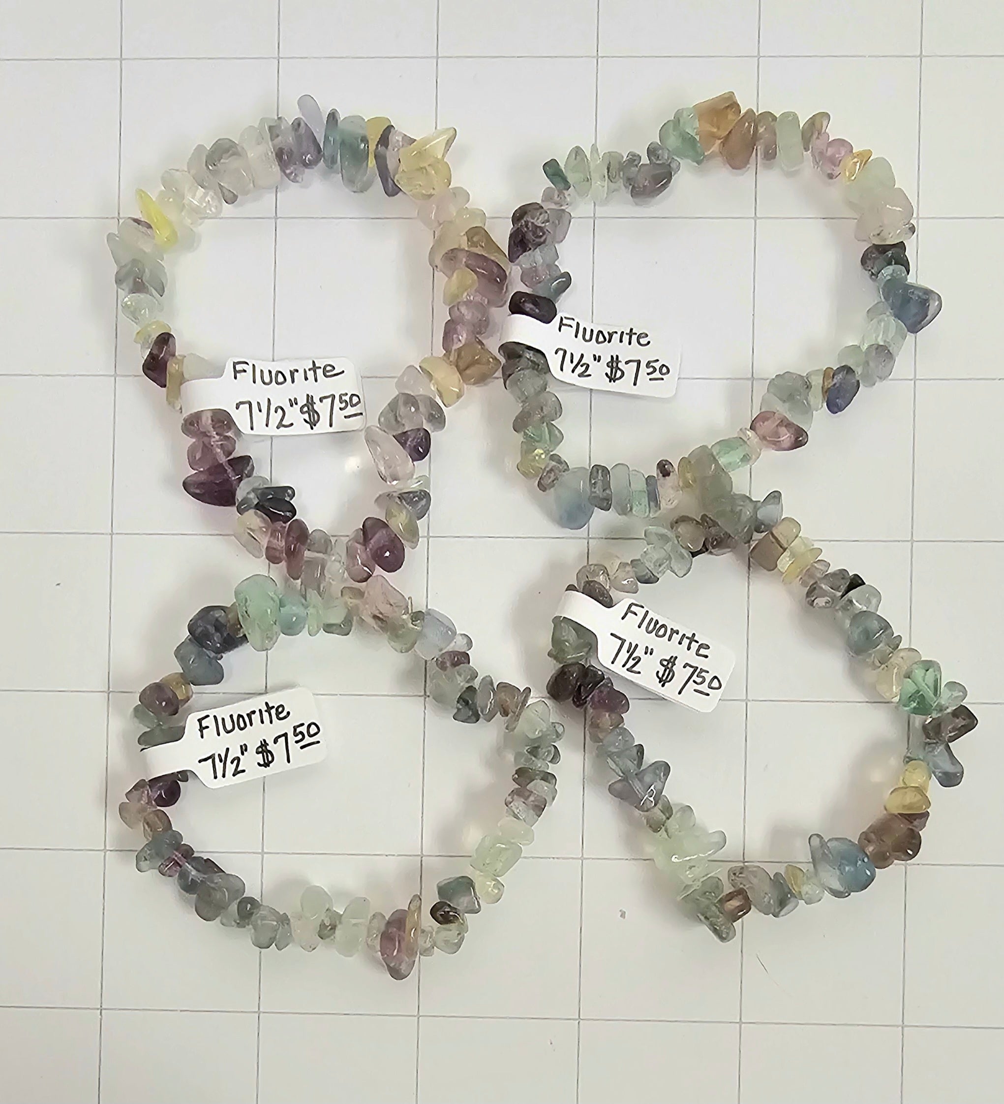 Fluorite chip Bracelets