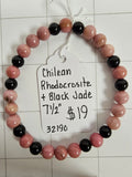 Rhodocrosite & Black Jade Bracelet