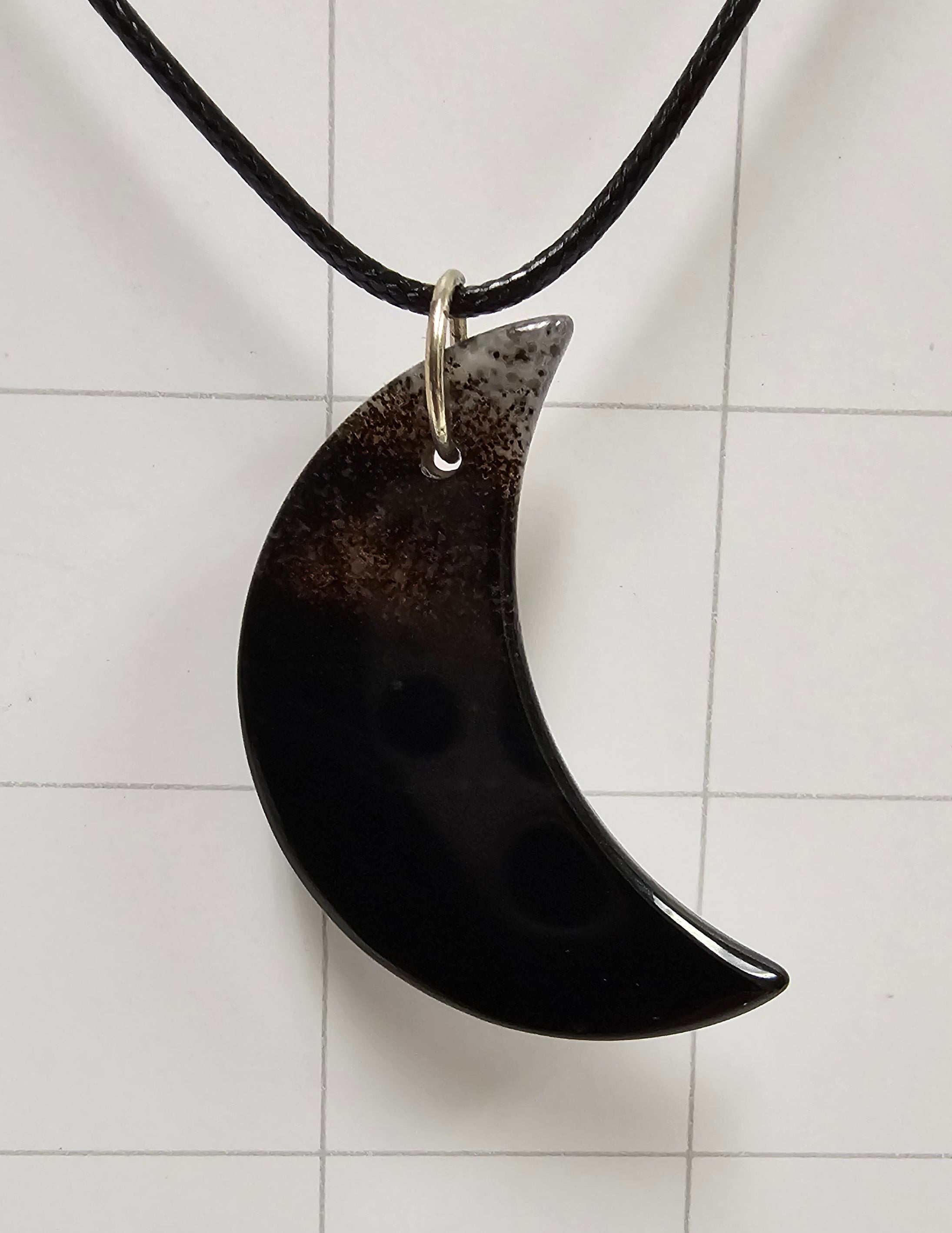 Tuxedo Agate Moon Necklace