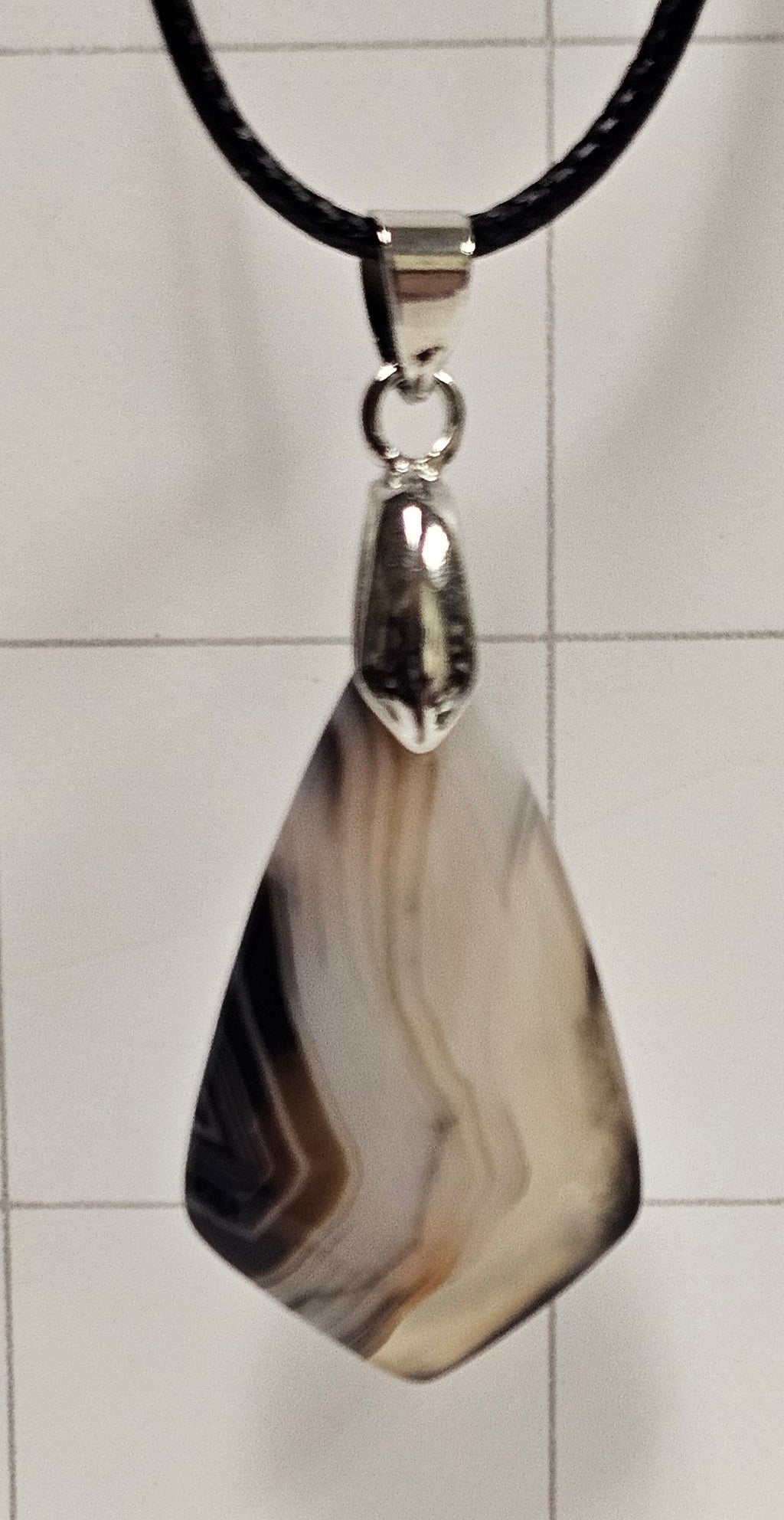 Onyx Tuxedo Agate Necklace