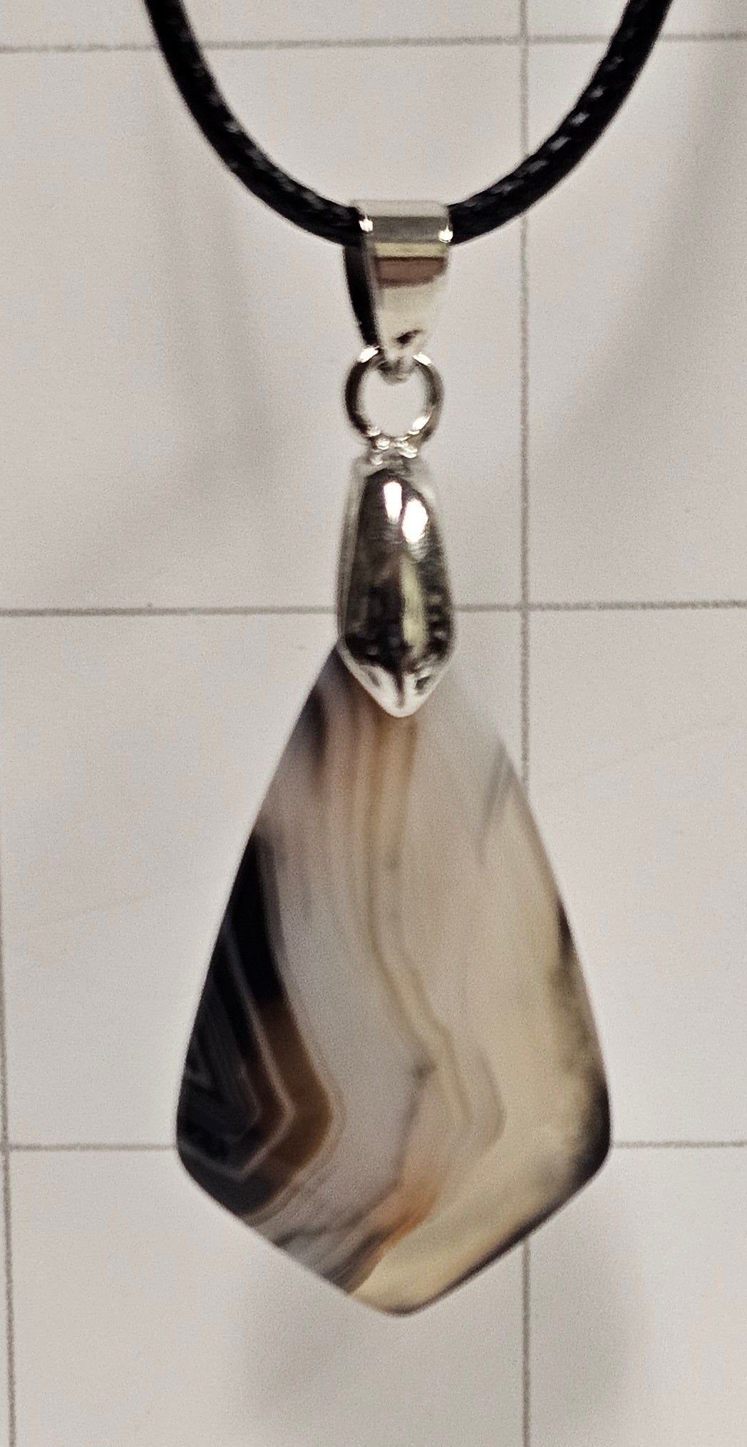 Onyx Tuxedo Agate Necklace