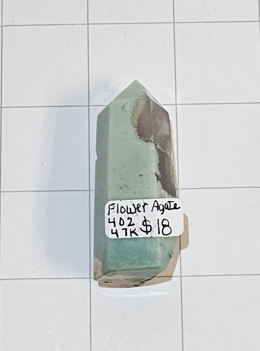 Flower Agate obelisk