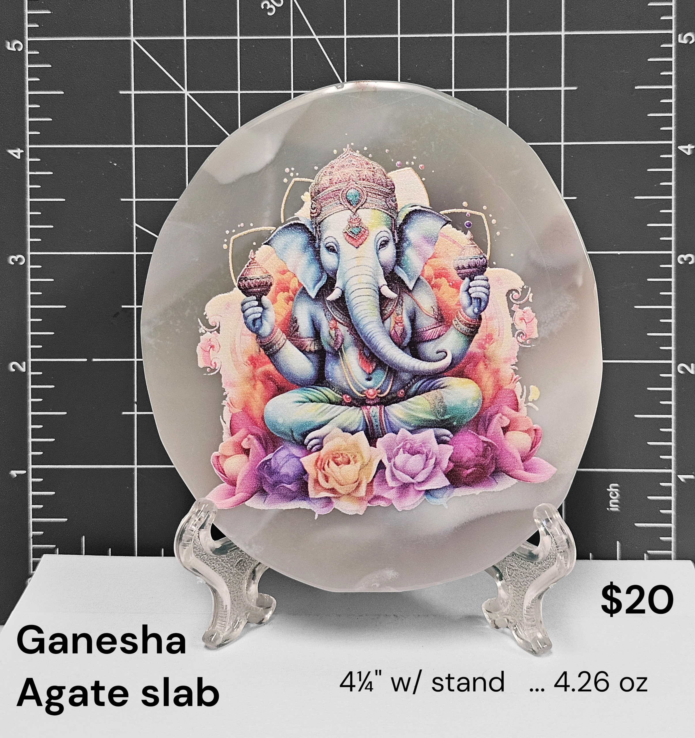 Ganesha on Agate slab