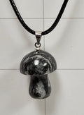 Onyx Tuxedo Agate Mushroom Necklace