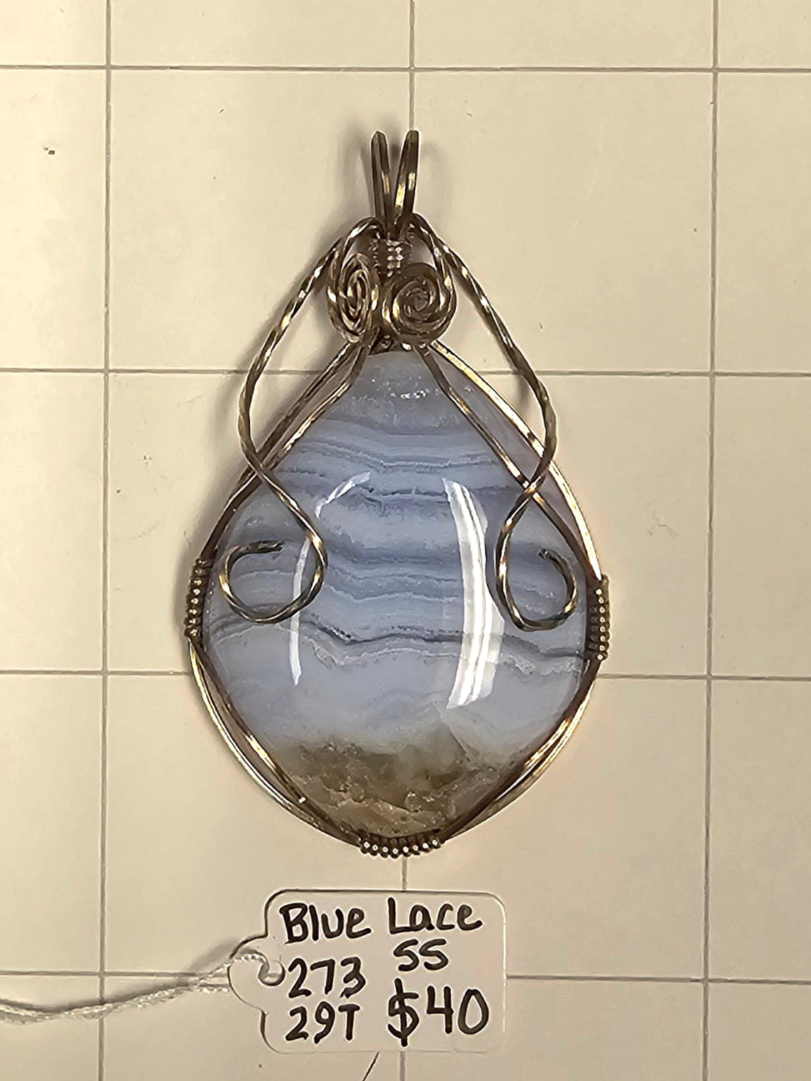 Blue Lace Agate Pendant