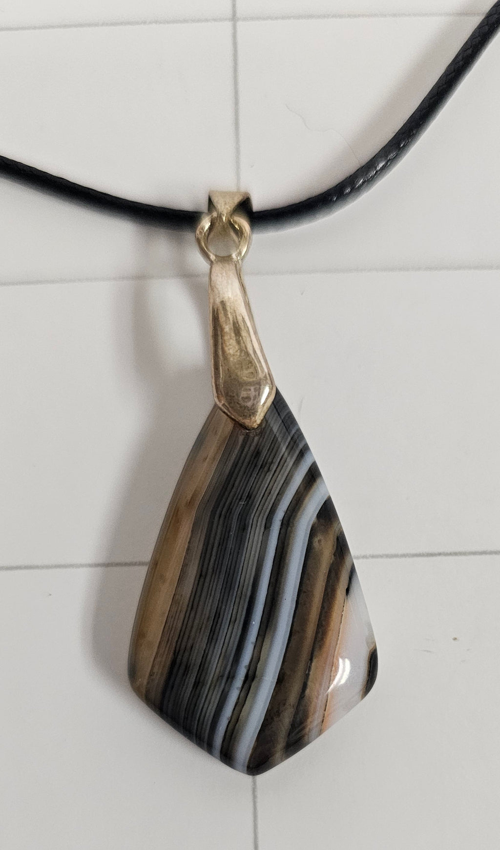 Onyx Tuxedo Agate Necklace