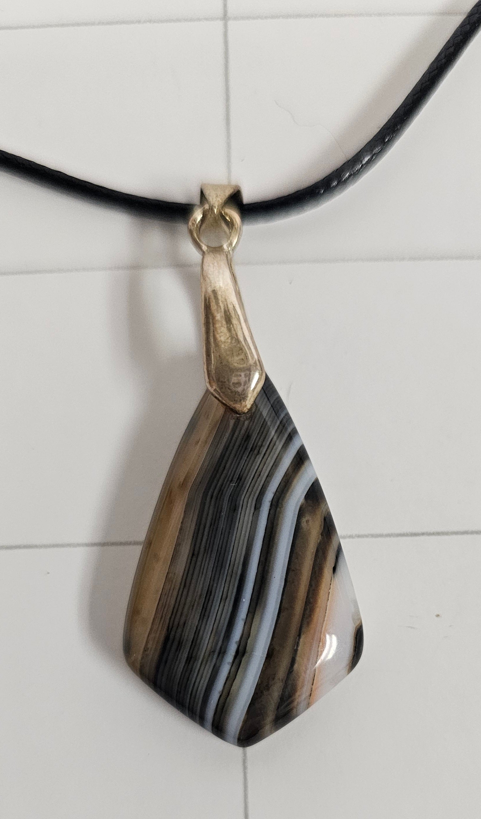 Onyx Tuxedo Agate Necklace