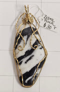 Zebra stone wrapped pendant