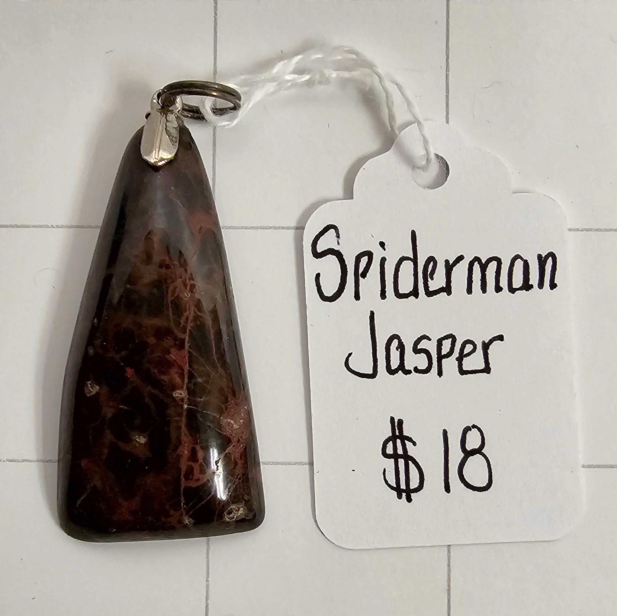 Spiderman Jasper pendant