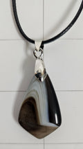 Onyx Tuxedo Agate Necklace