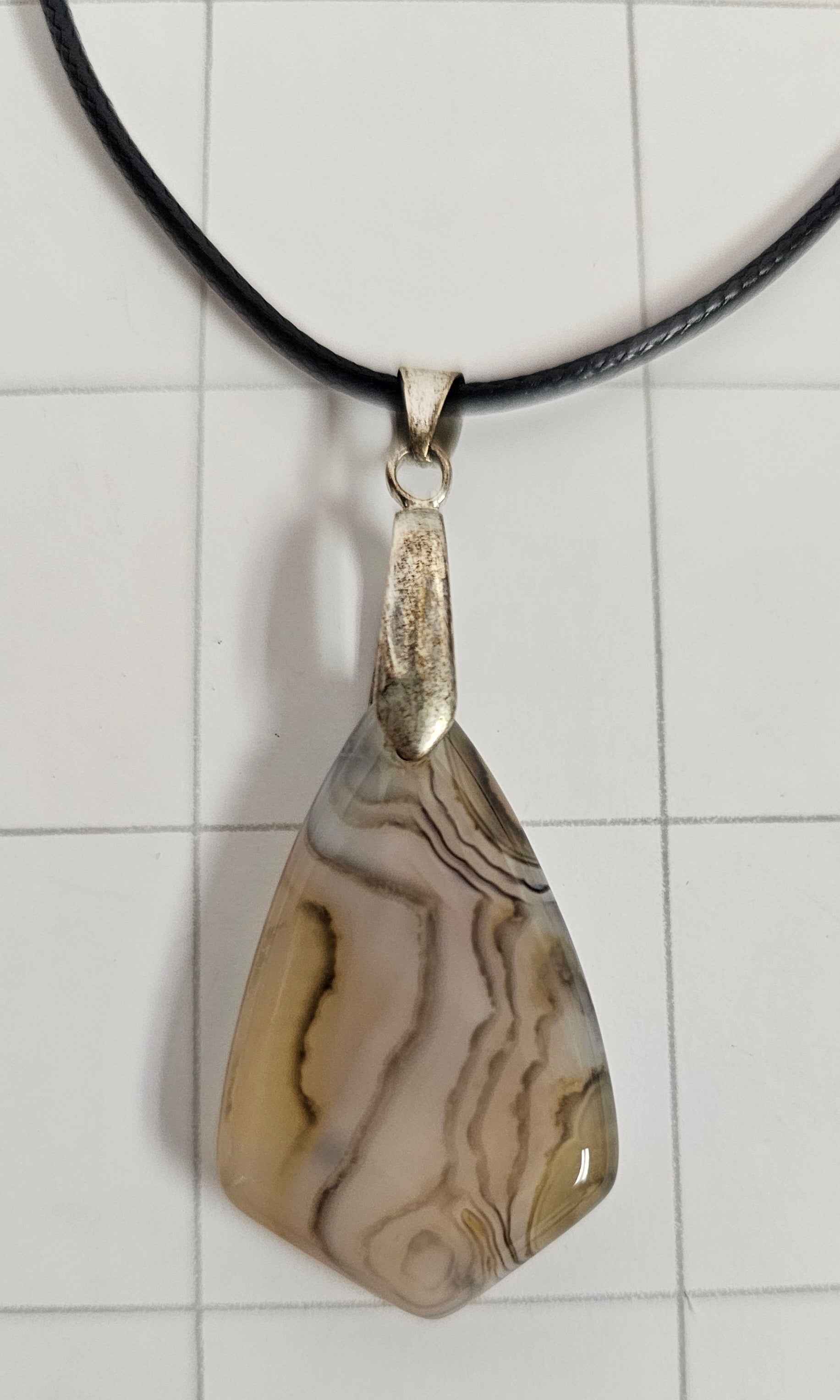 Onyx Tuxedo Agate Necklace
