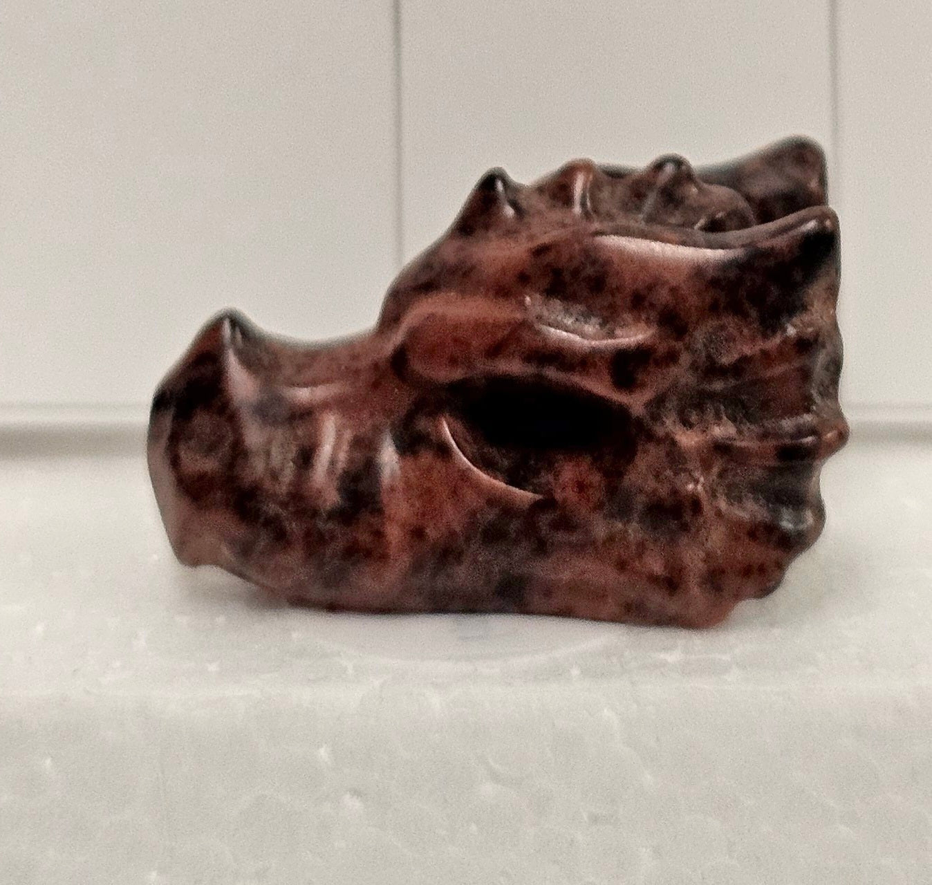Mahogany Obsidian Dragon Skull