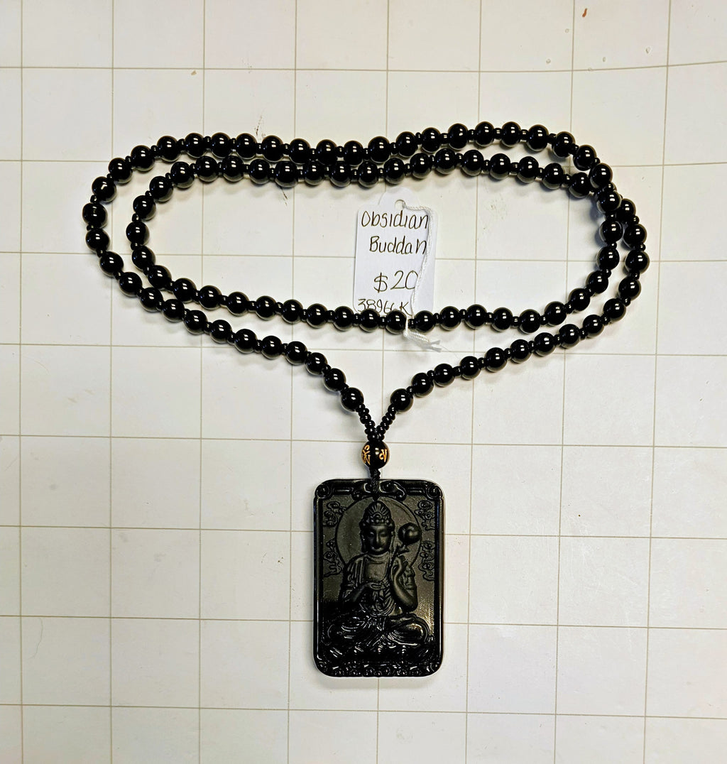 Obsidian Buddah Necklace