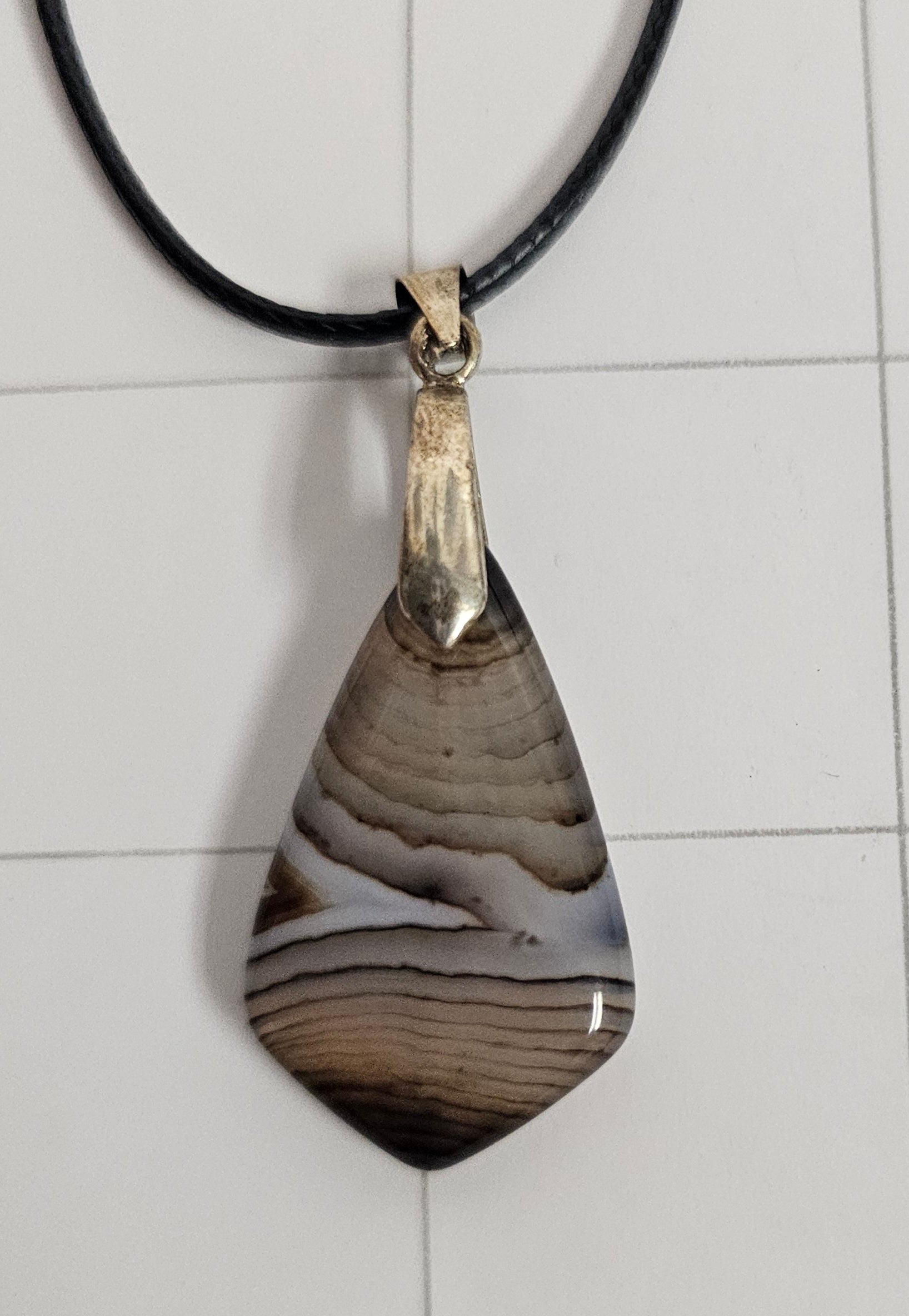 Onyx Tuxedo Agate Necklace